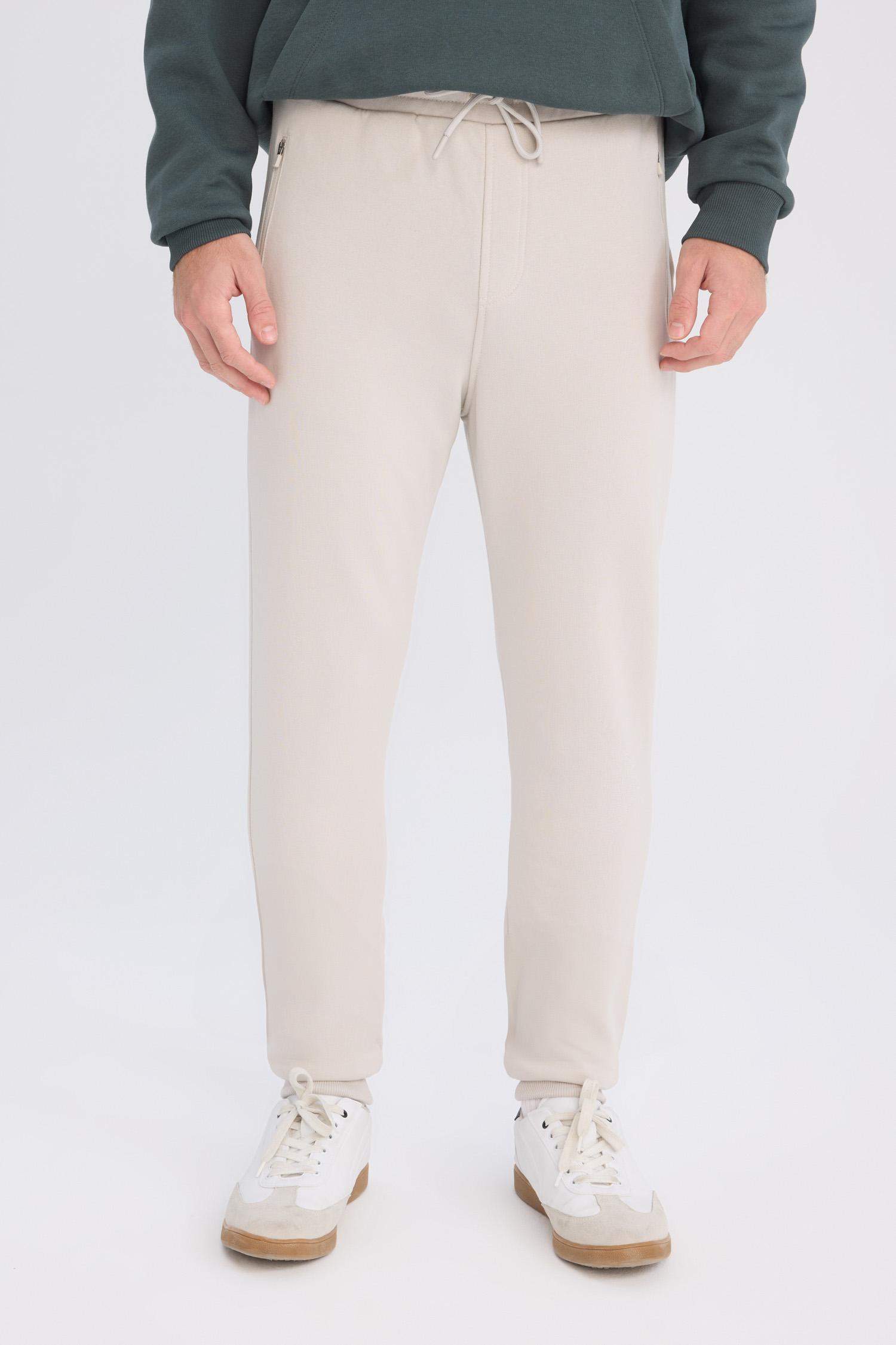 Jogger Eşofman Altı Slim Fit Dar Kesim Beli Bağcıklı Lastikli Paça Fermuar Cepli 