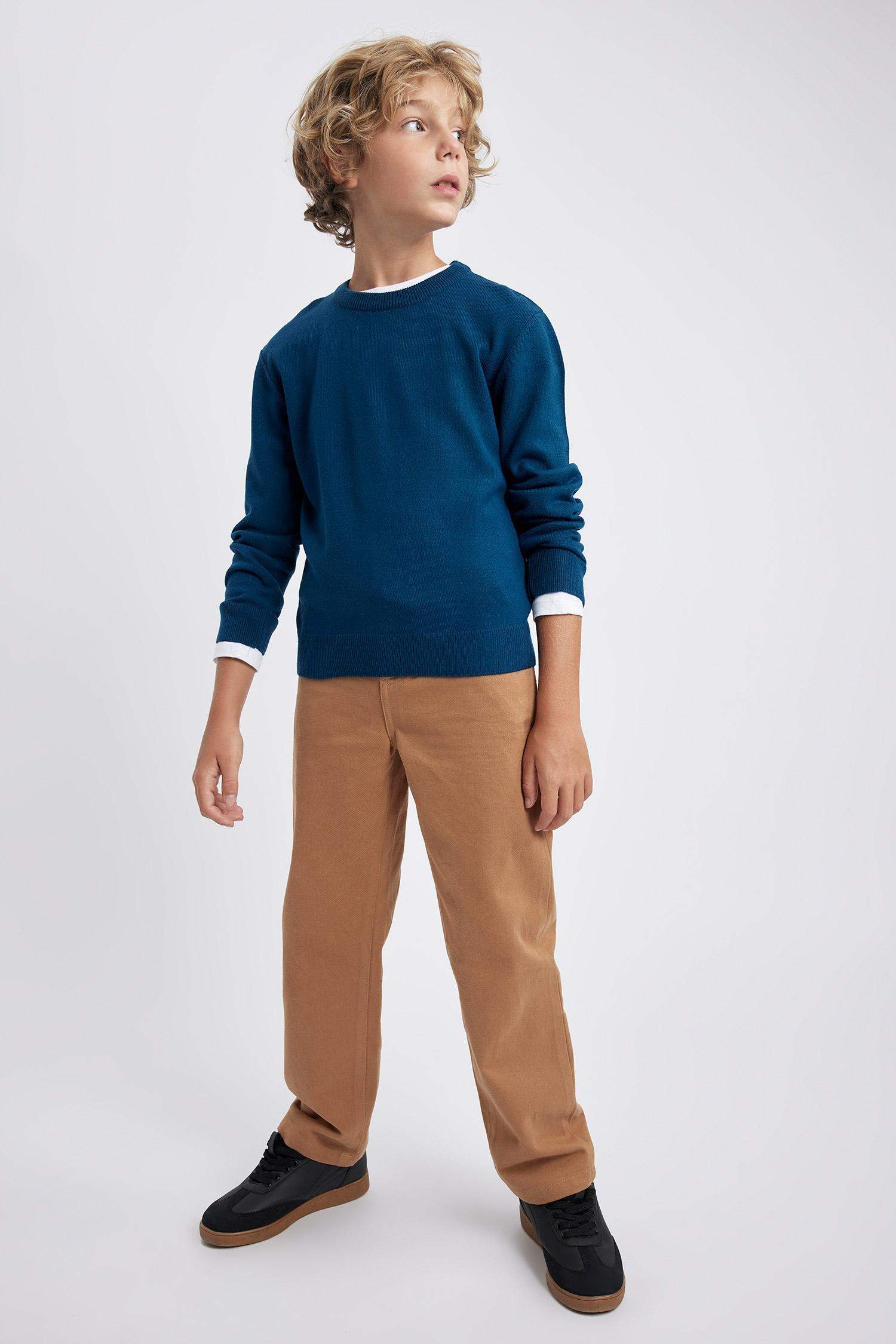 Boy Loose Fit Gabardine Trousers