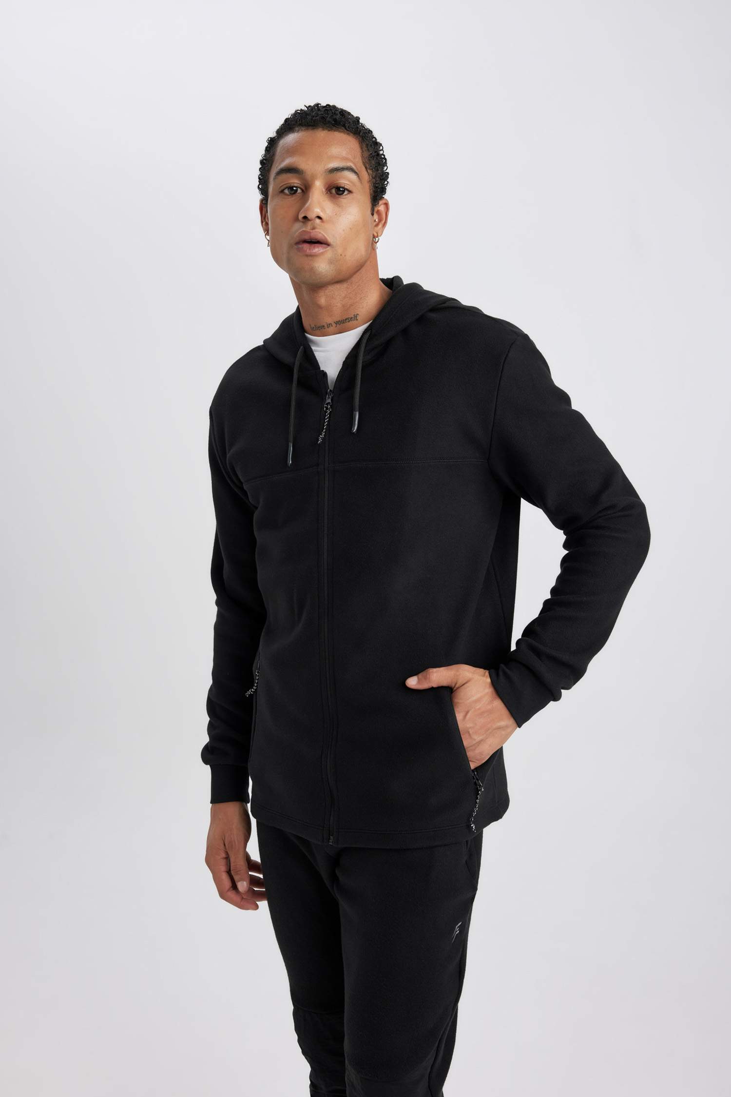 DeFactoFit Standard Fit Fleece Cardigan