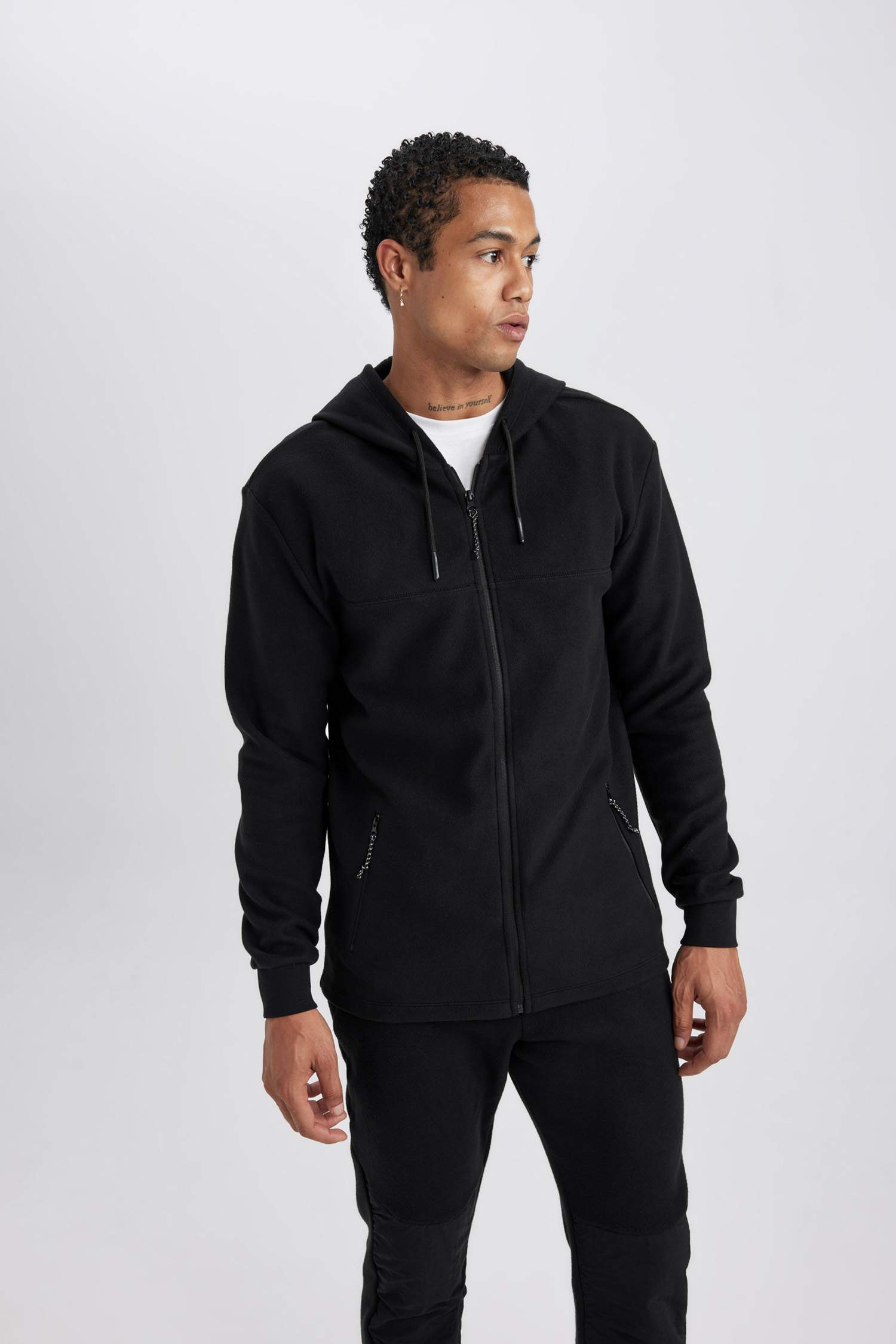 DeFactoFit Standard Fit Fleece Cardigan