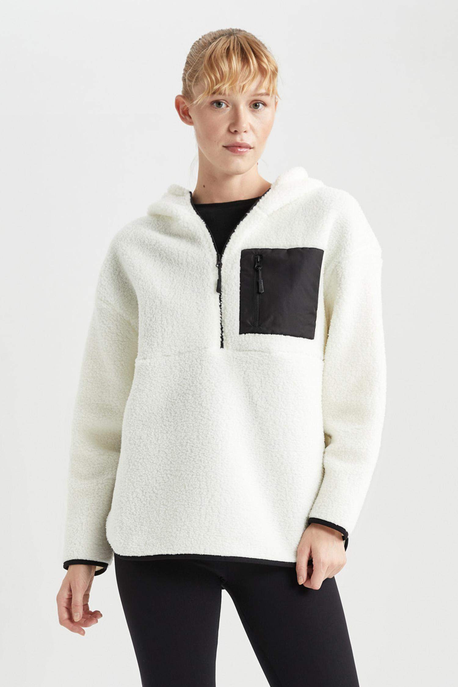 Світшот стандартного крою з капюшоном на блискавці Фліс для жінок