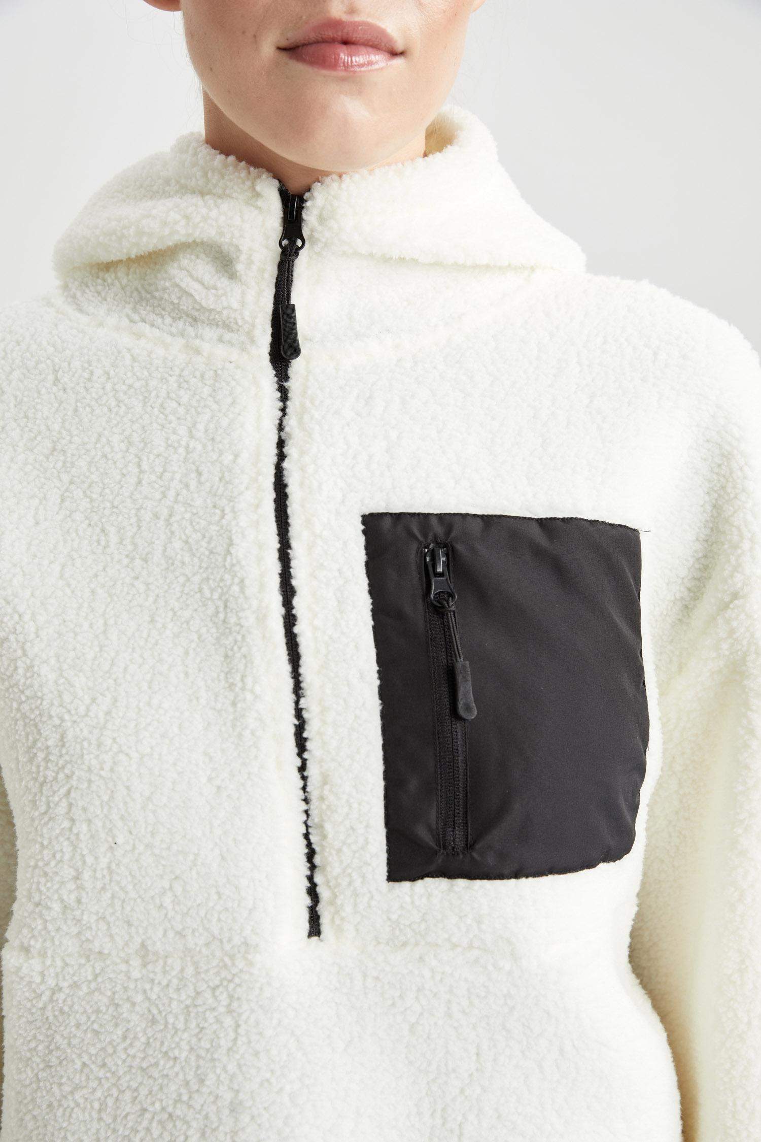 Світшот стандартного крою з капюшоном на блискавці Фліс для жінок