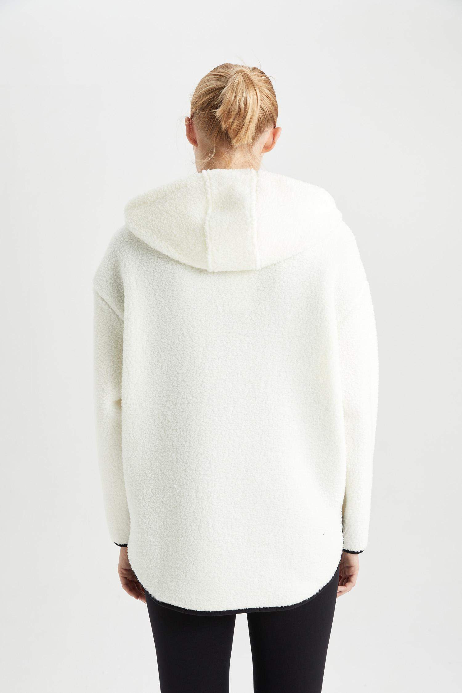 Світшот стандартного крою з капюшоном на блискавці Фліс для жінок