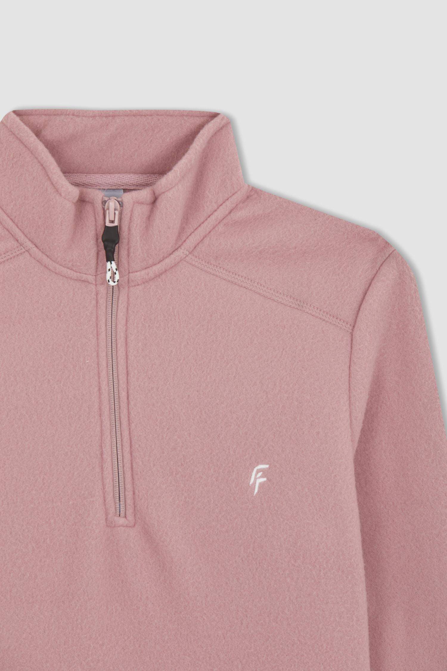 سويت شيرت قطيفة بطبعة شعار قصة عادية بسوسته