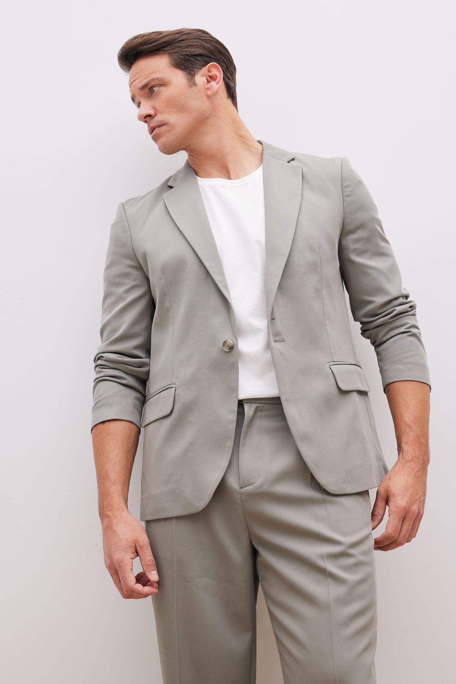 Relax Fıt Astarlı Blazer Ceket