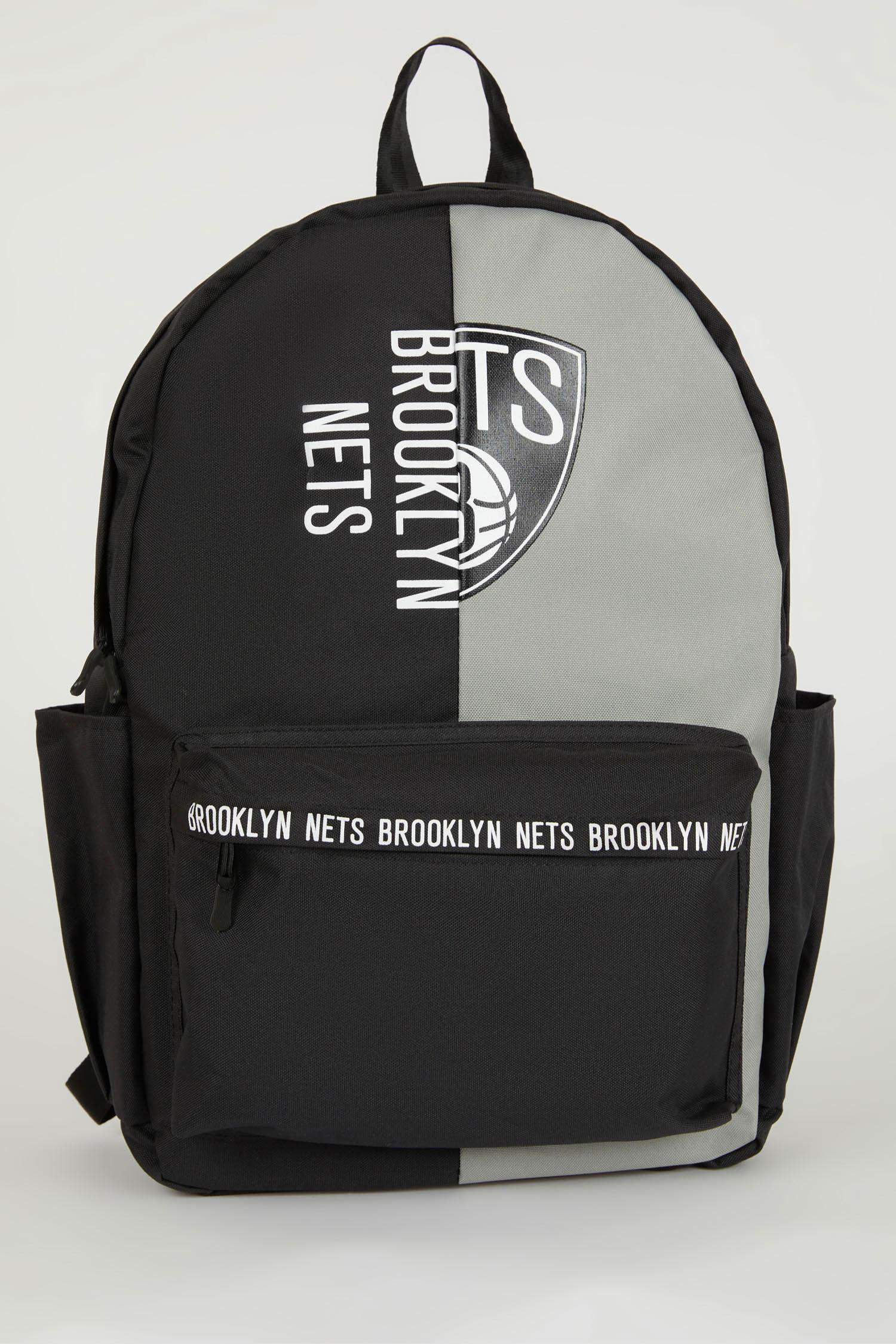 Unisex NBA Brooklyn Nets Su İtici Kumaş Okul Çantası