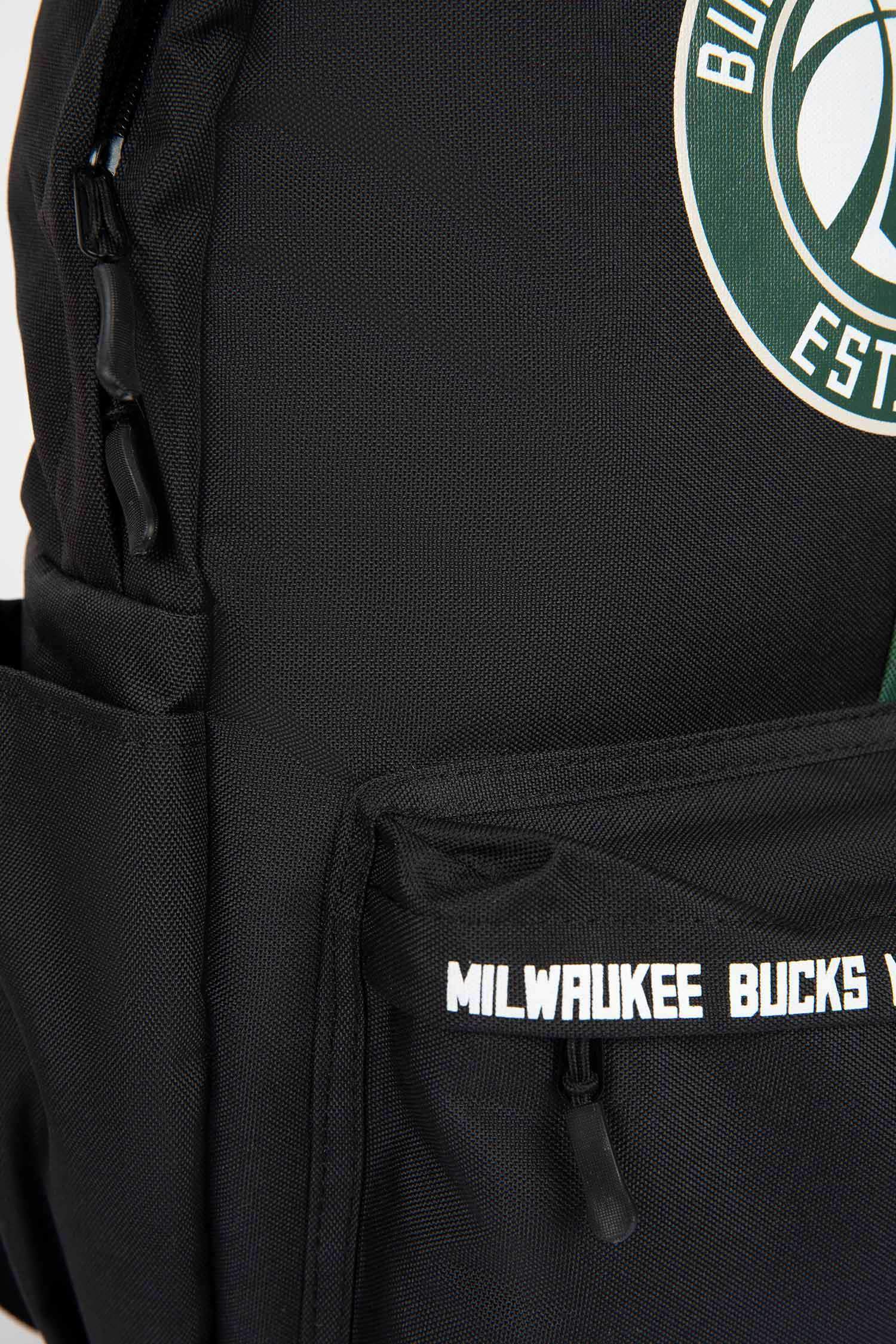 Unisex NBA Milwaukee Bucks Su İtici Kumaş Okul Çantası
