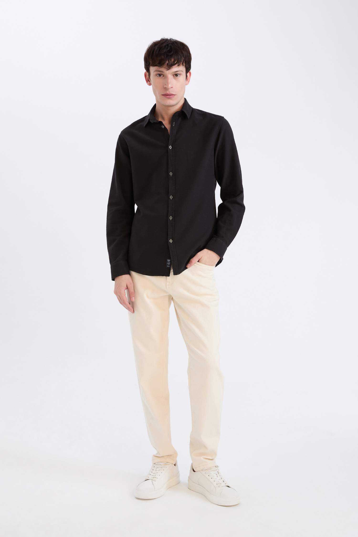 Slim Fit Cotton Long Sleeve Shirt