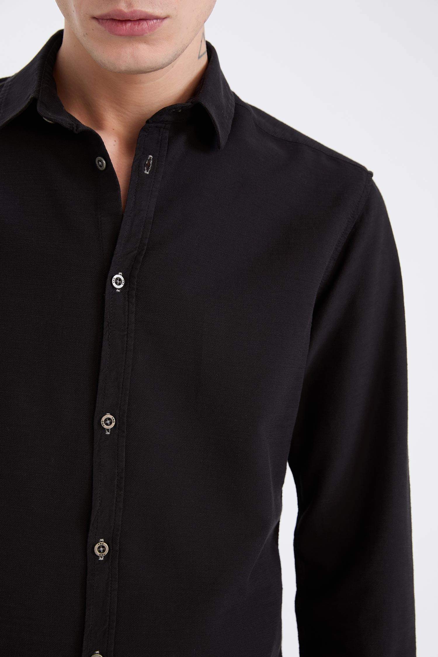 Slim Fit Cotton Long Sleeve Shirt