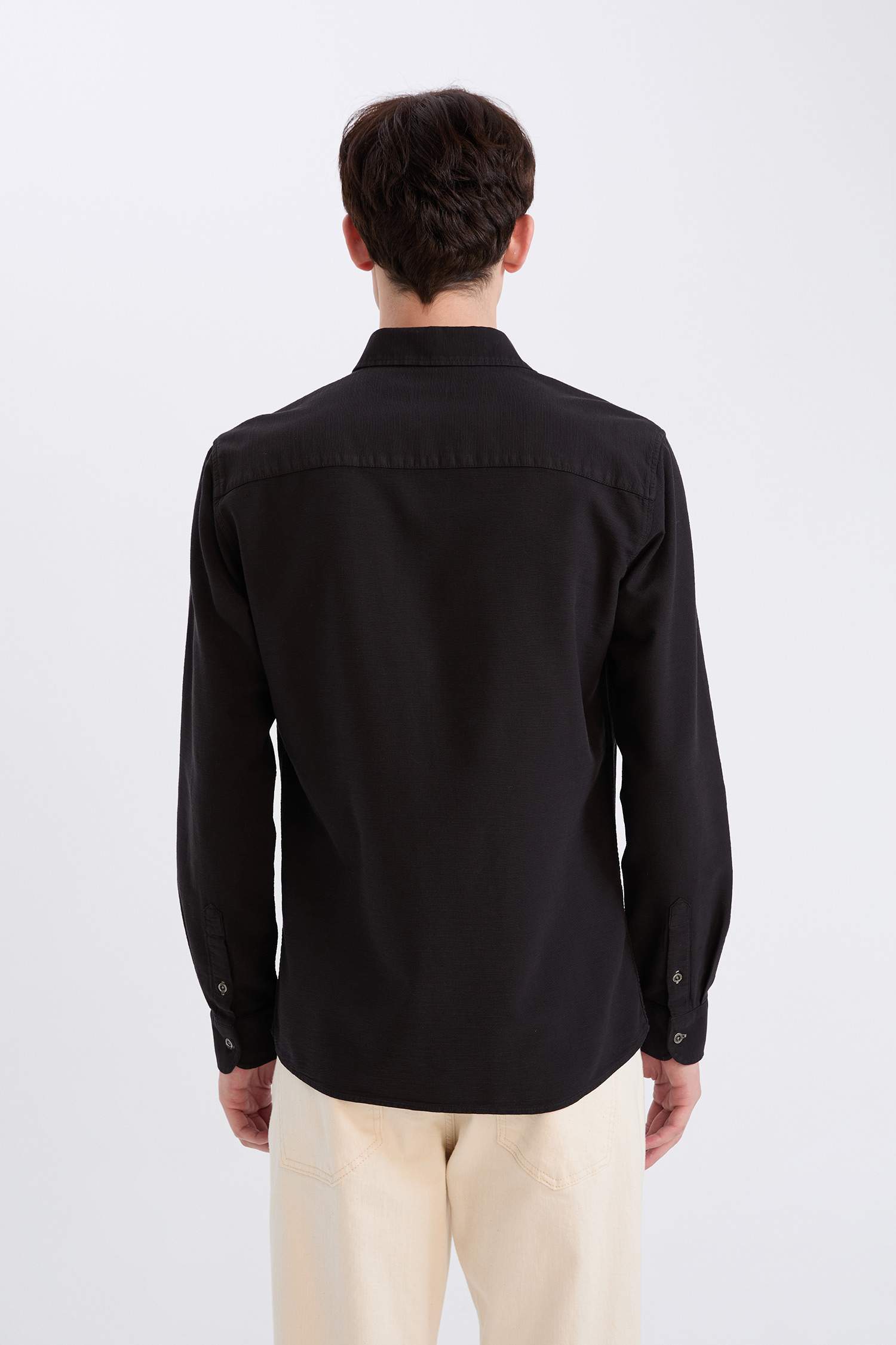 Slim Fit Cotton Long Sleeve Shirt