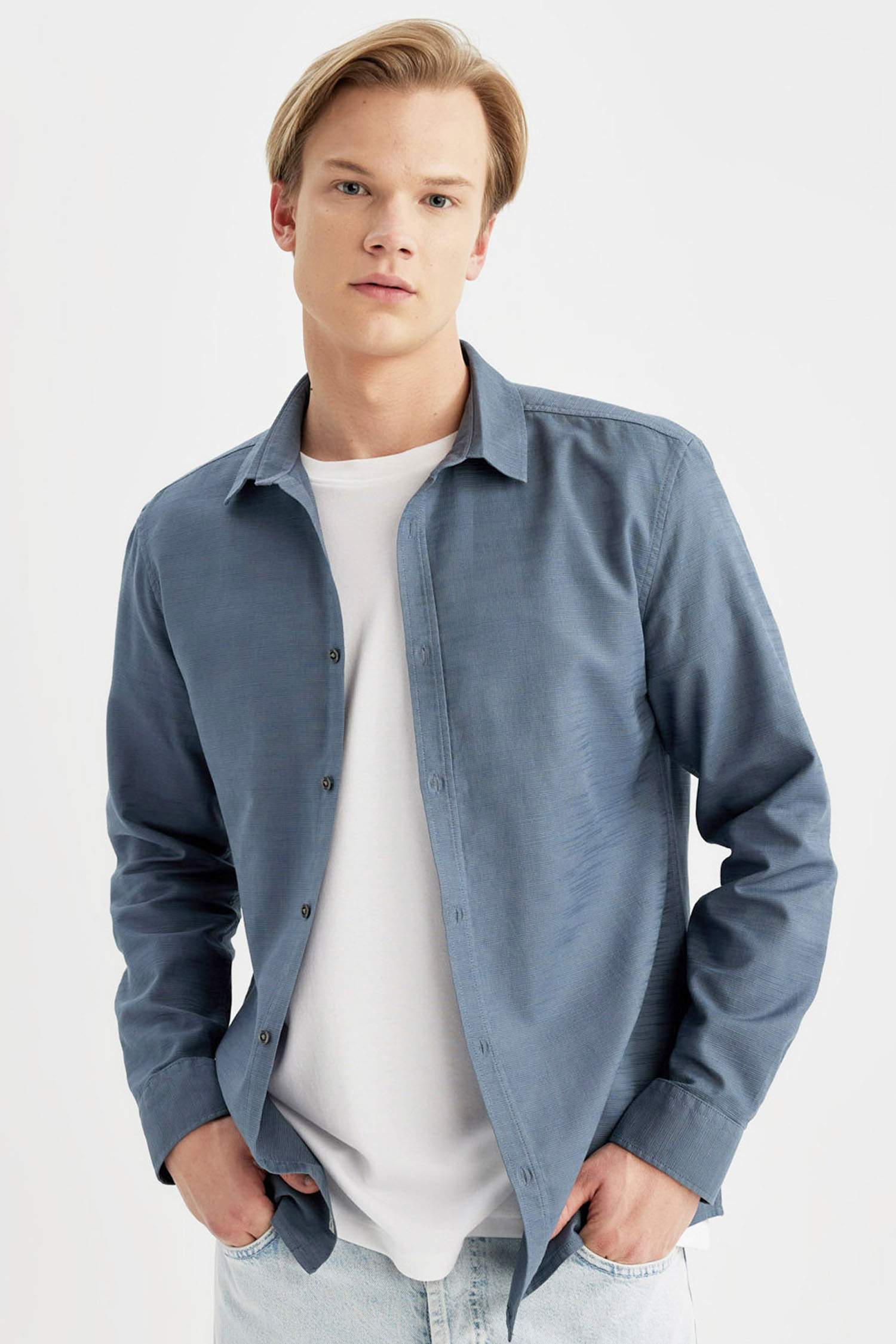 Slim Fit Cotton Long Sleeve Shirt