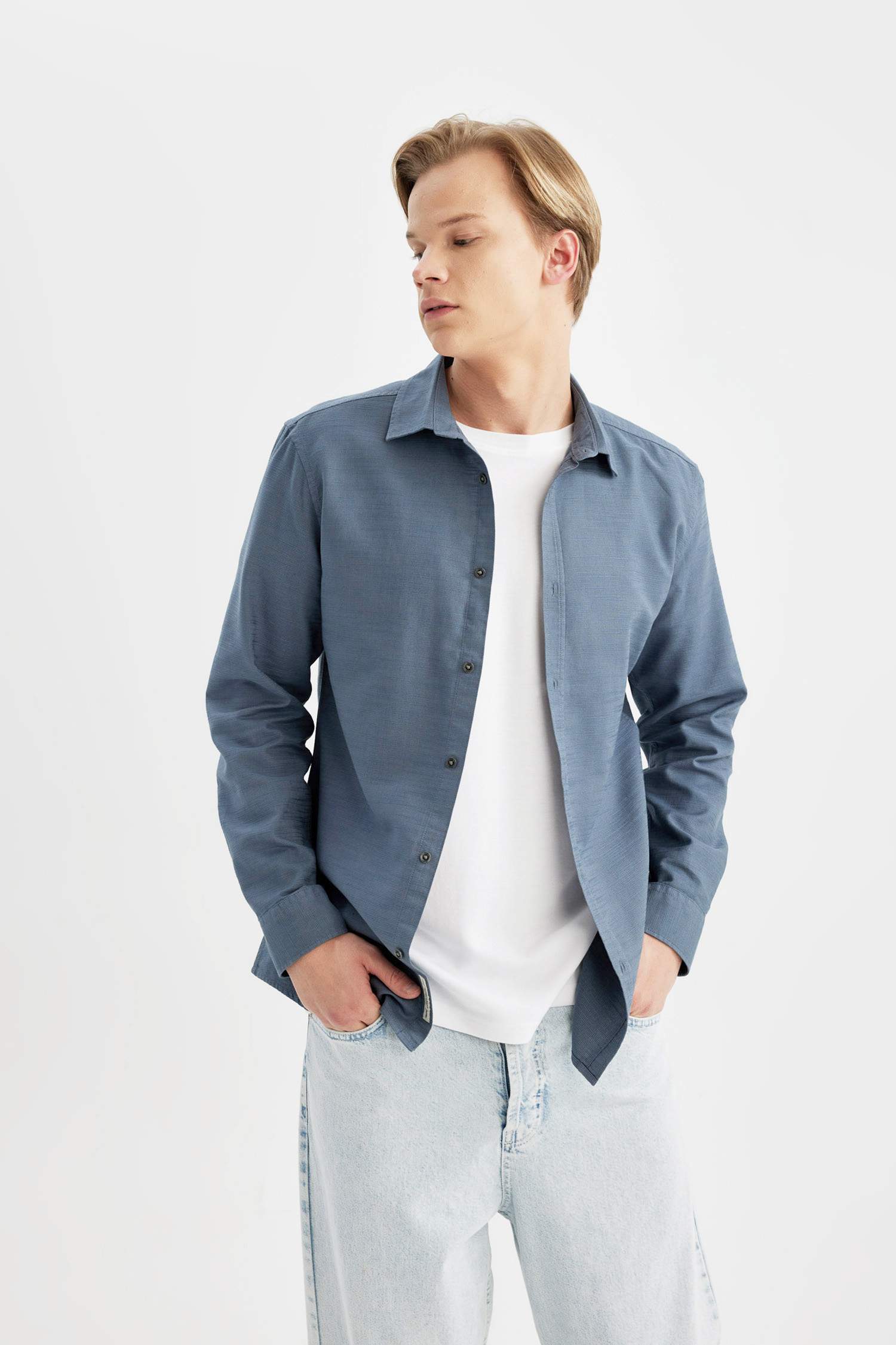 Slim Fit Cotton Long Sleeve Shirt