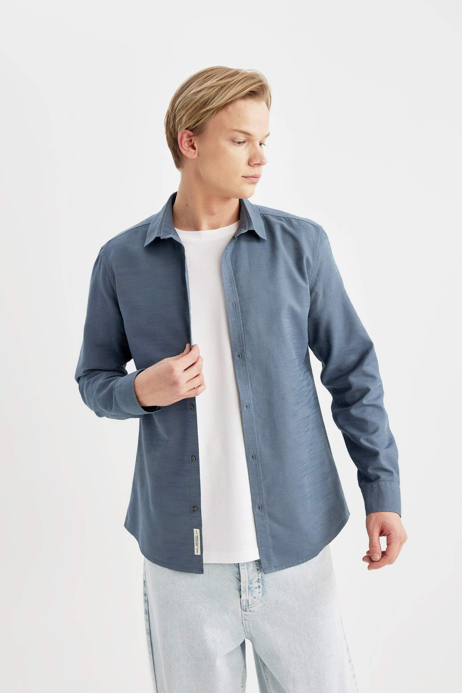 Slim Fit Cotton Long Sleeve Shirt