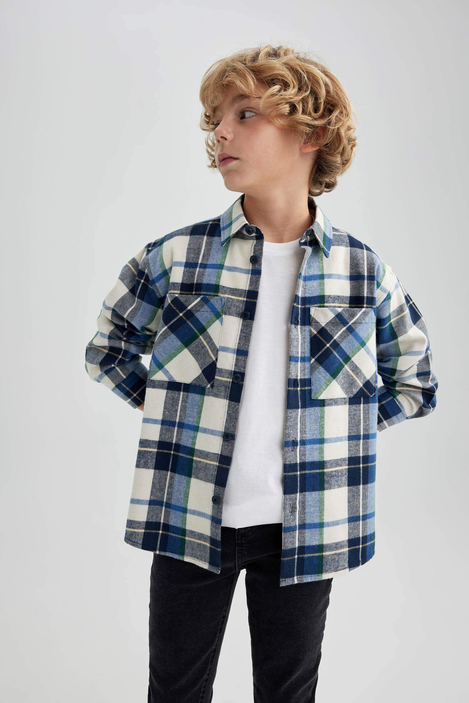 Ұлдарға поло жаға ұзын жеңді Ұзын жеңді көйлек