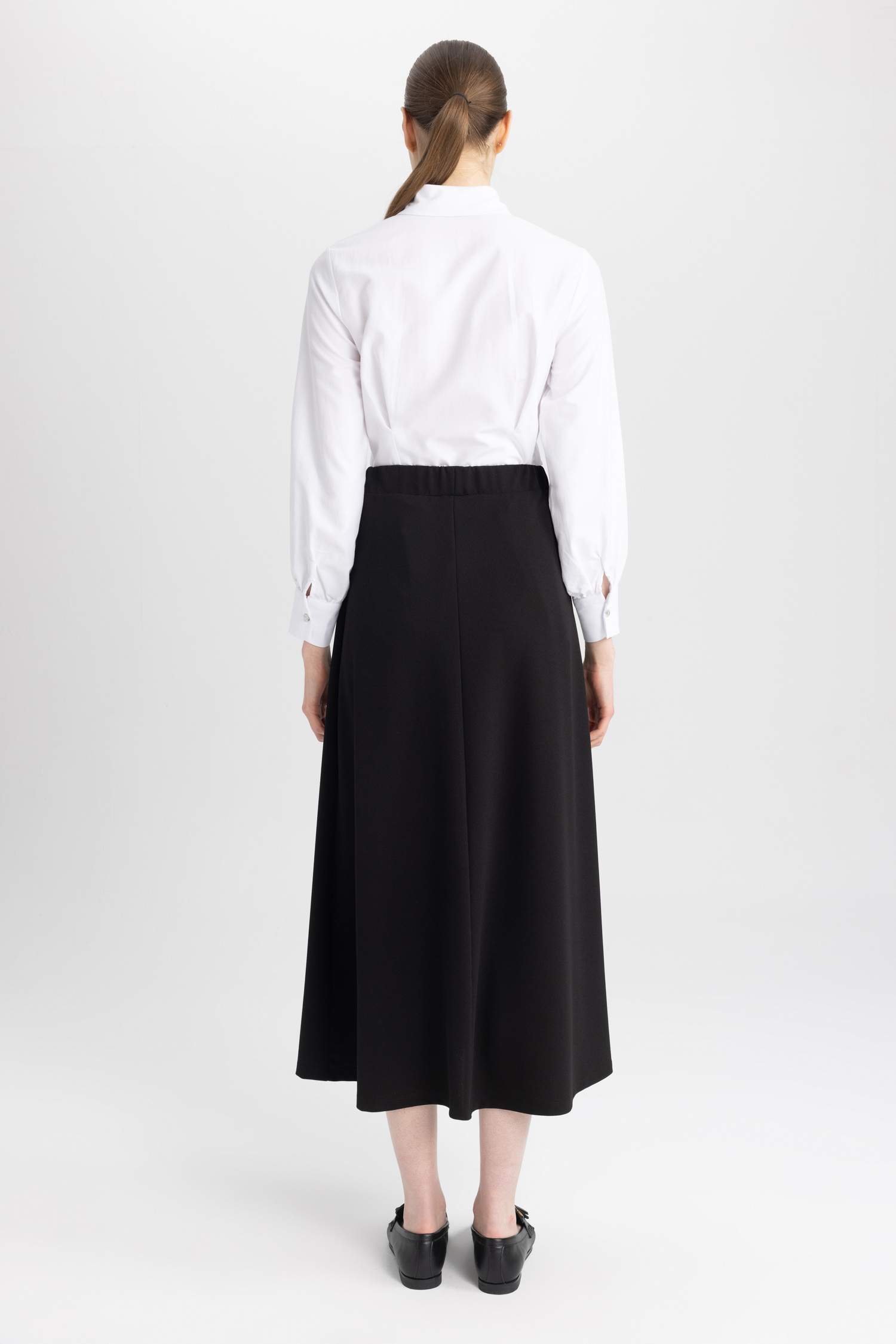 Black WOMEN A Cut Scuba Diver Fabric Skirt 2816790 DeFacto