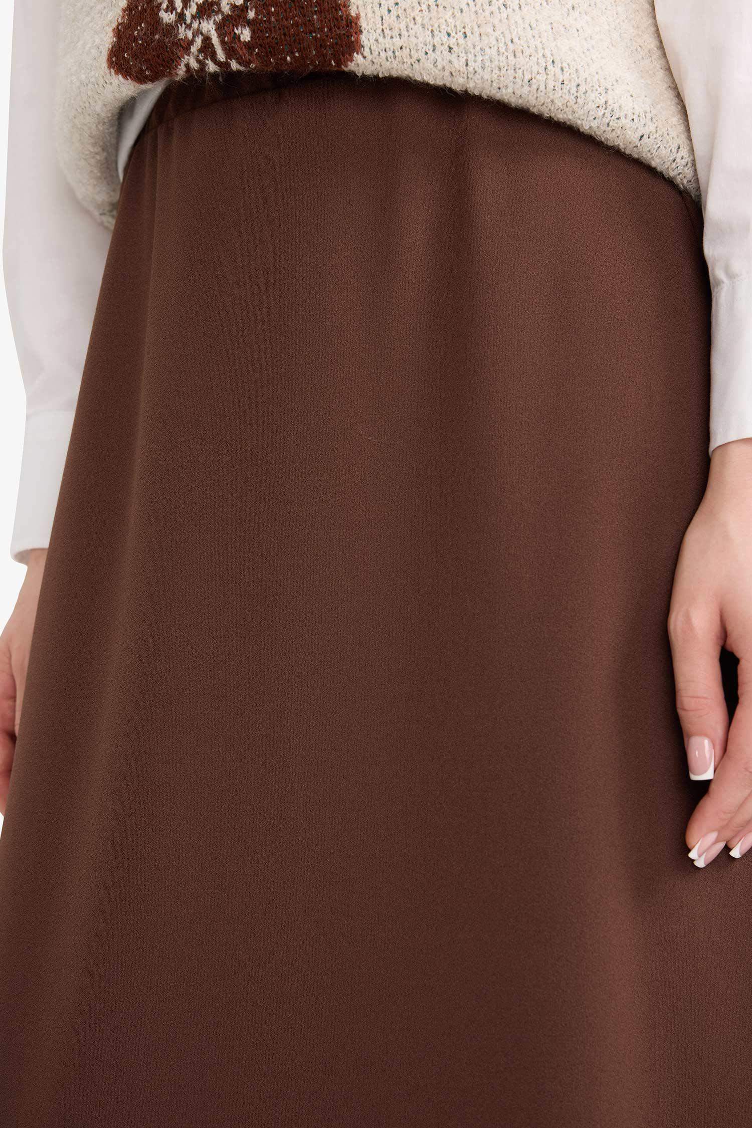 A Kesim Krep Maxi Etek