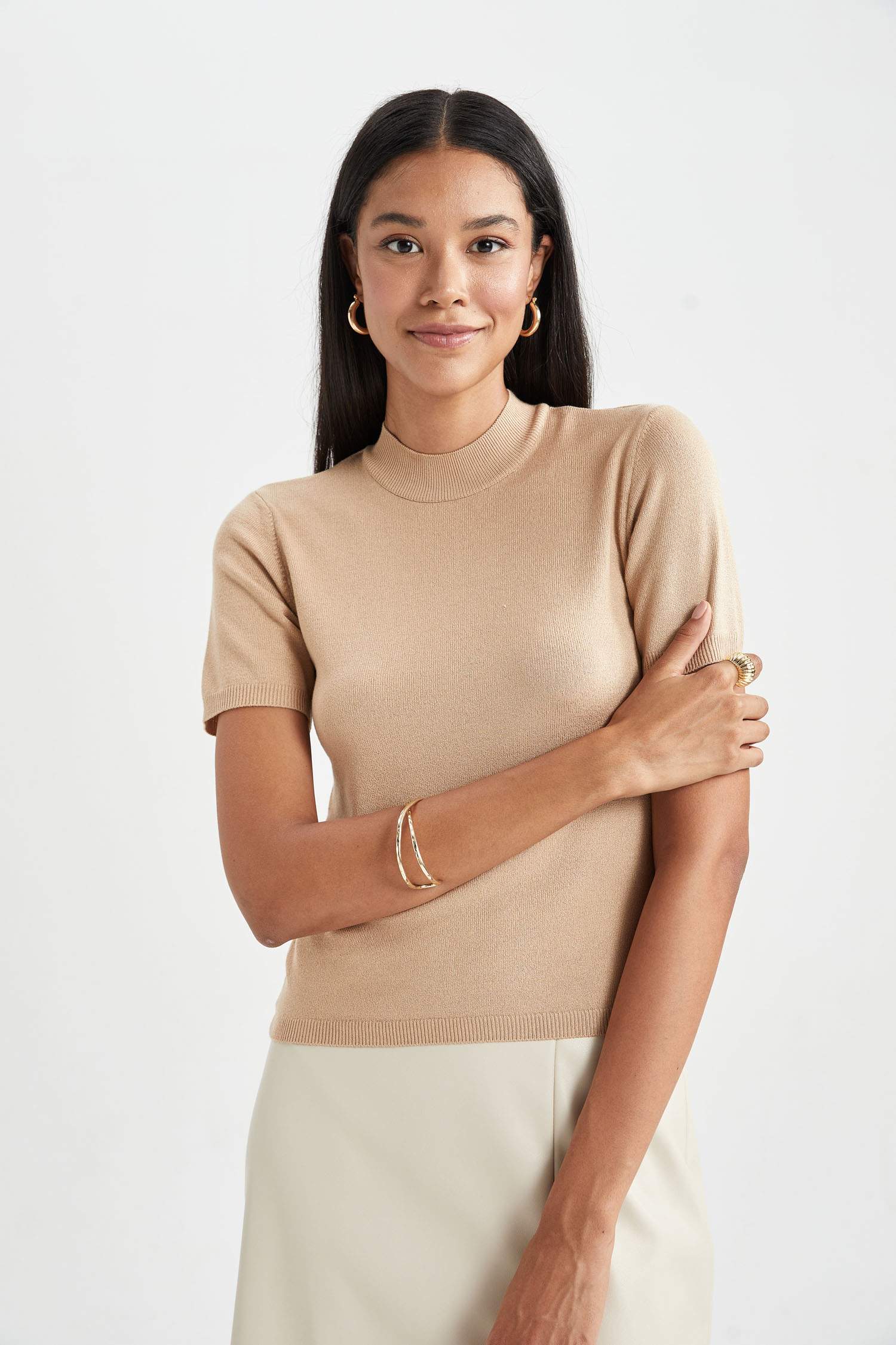 Fitted Half Turtleneck Pullover