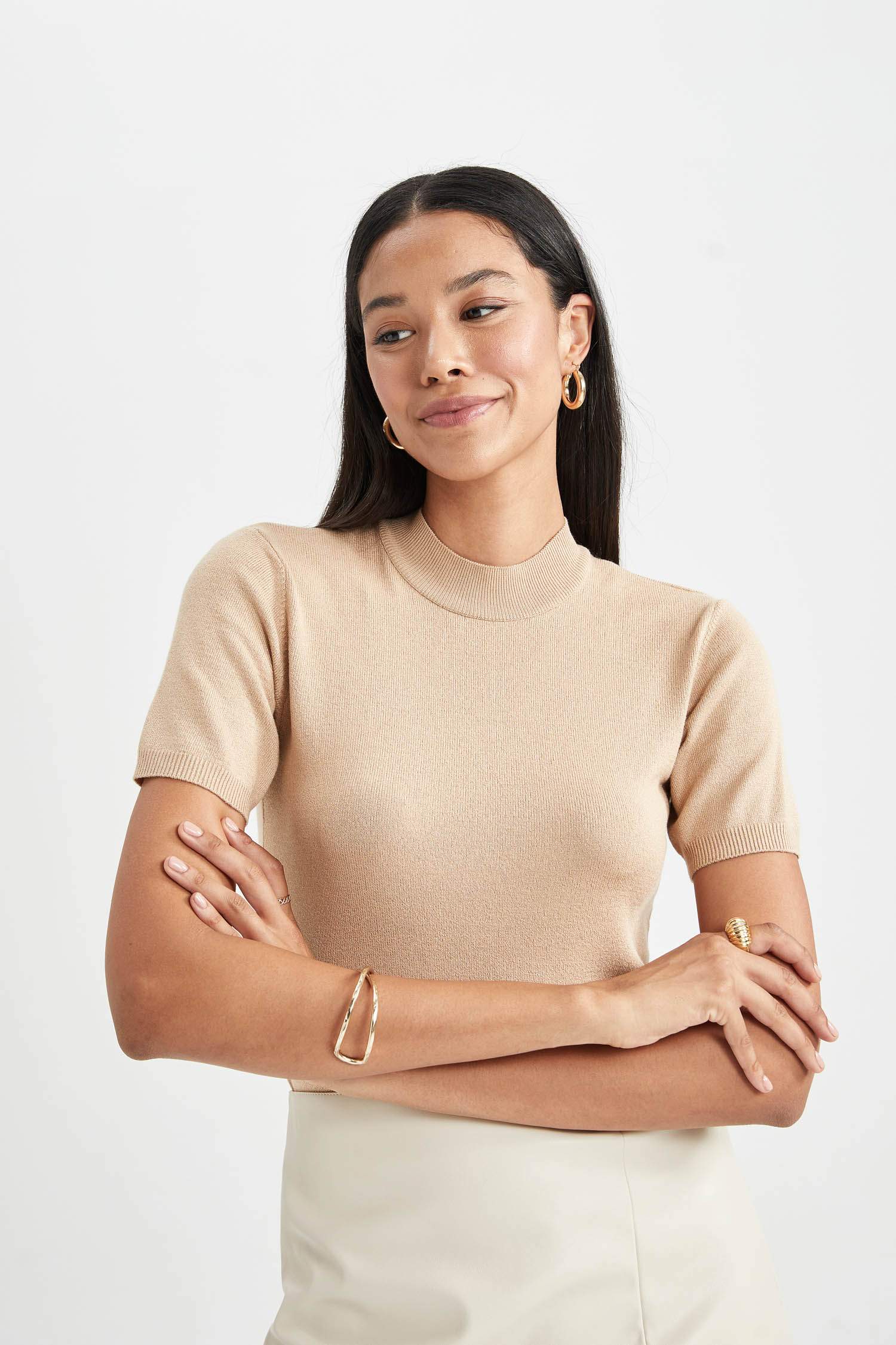 Fitted Half Turtleneck Pullover