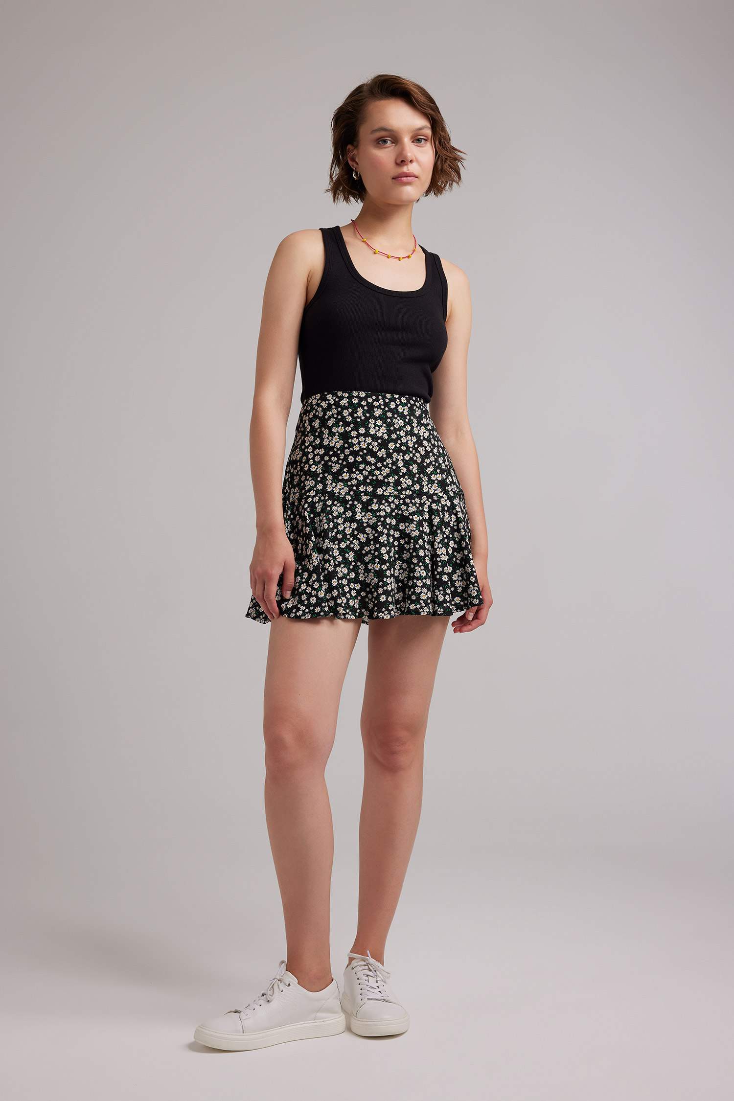 Patterned Mini Skirt