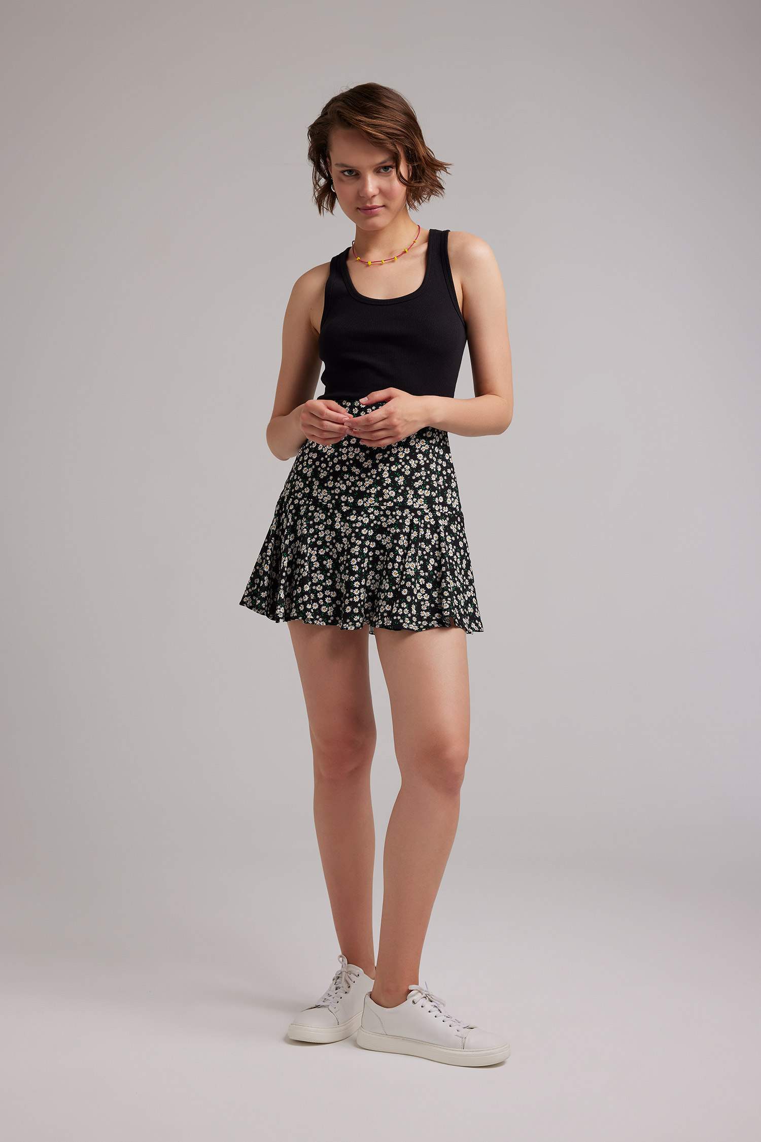 Patterned Mini Skirt