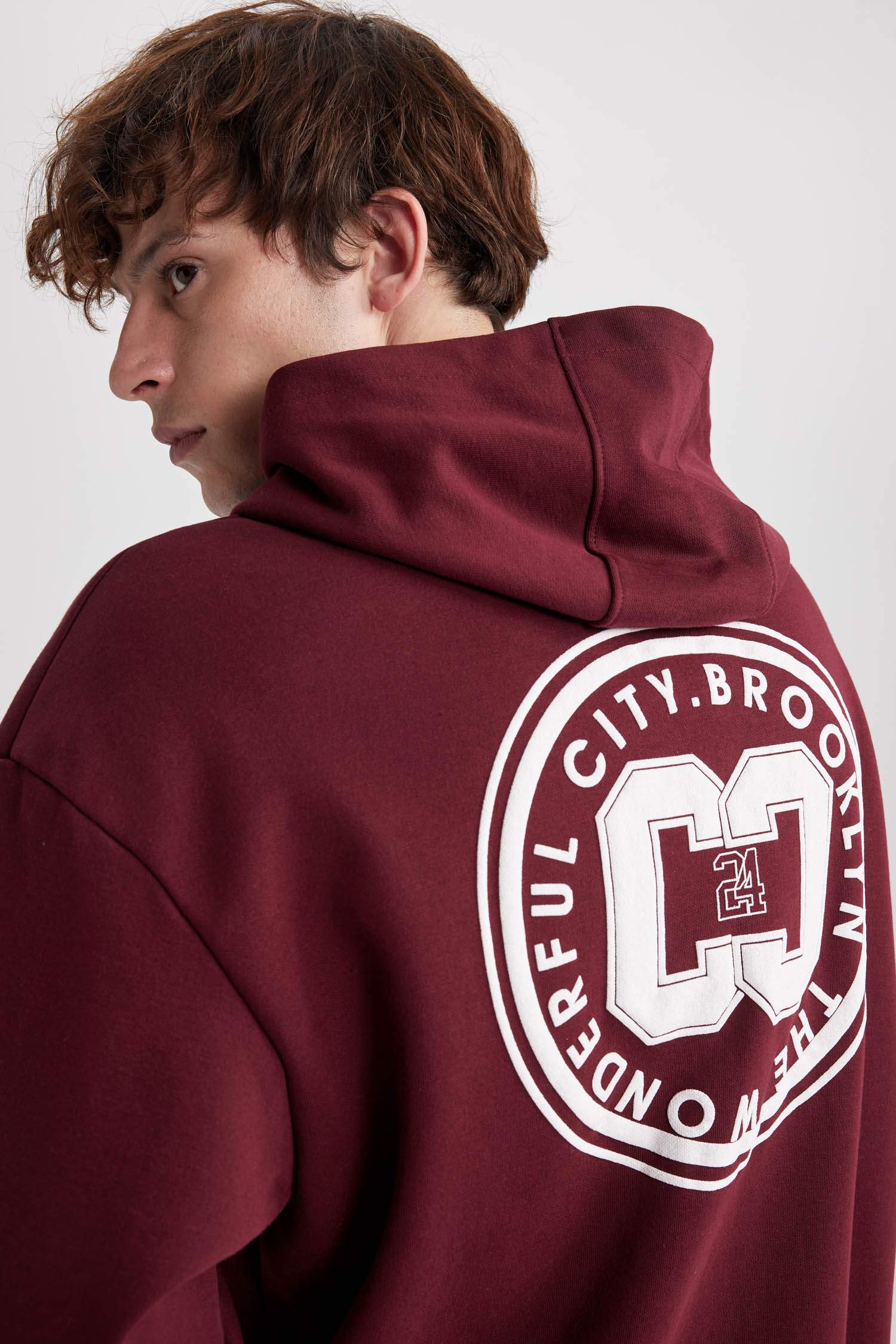 Світшот оверсайз з капюшоном з принтом для чоловіків