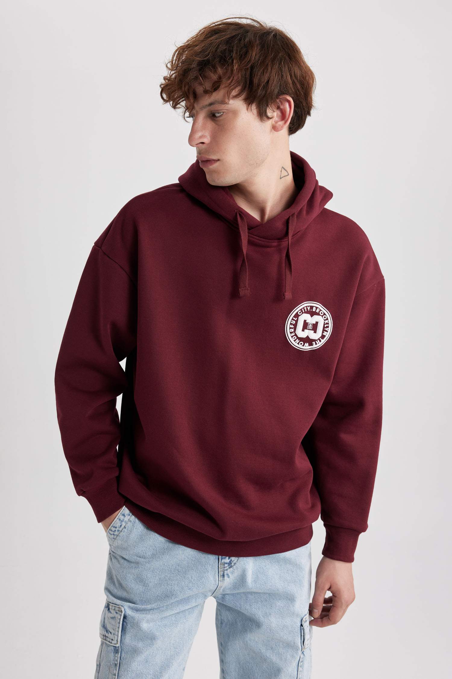 Світшот оверсайз з капюшоном з принтом для чоловіків