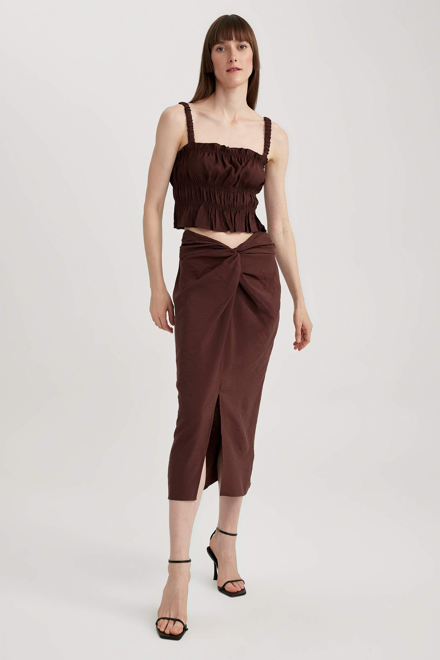 Regular Waist Modal Midi Skirt