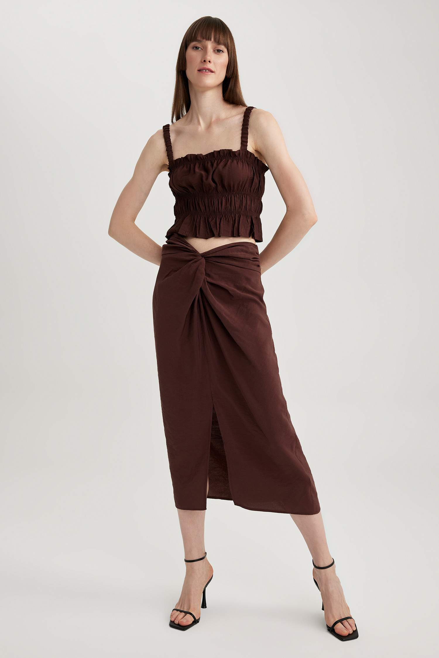 Regular Waist Modal Midi Skirt
