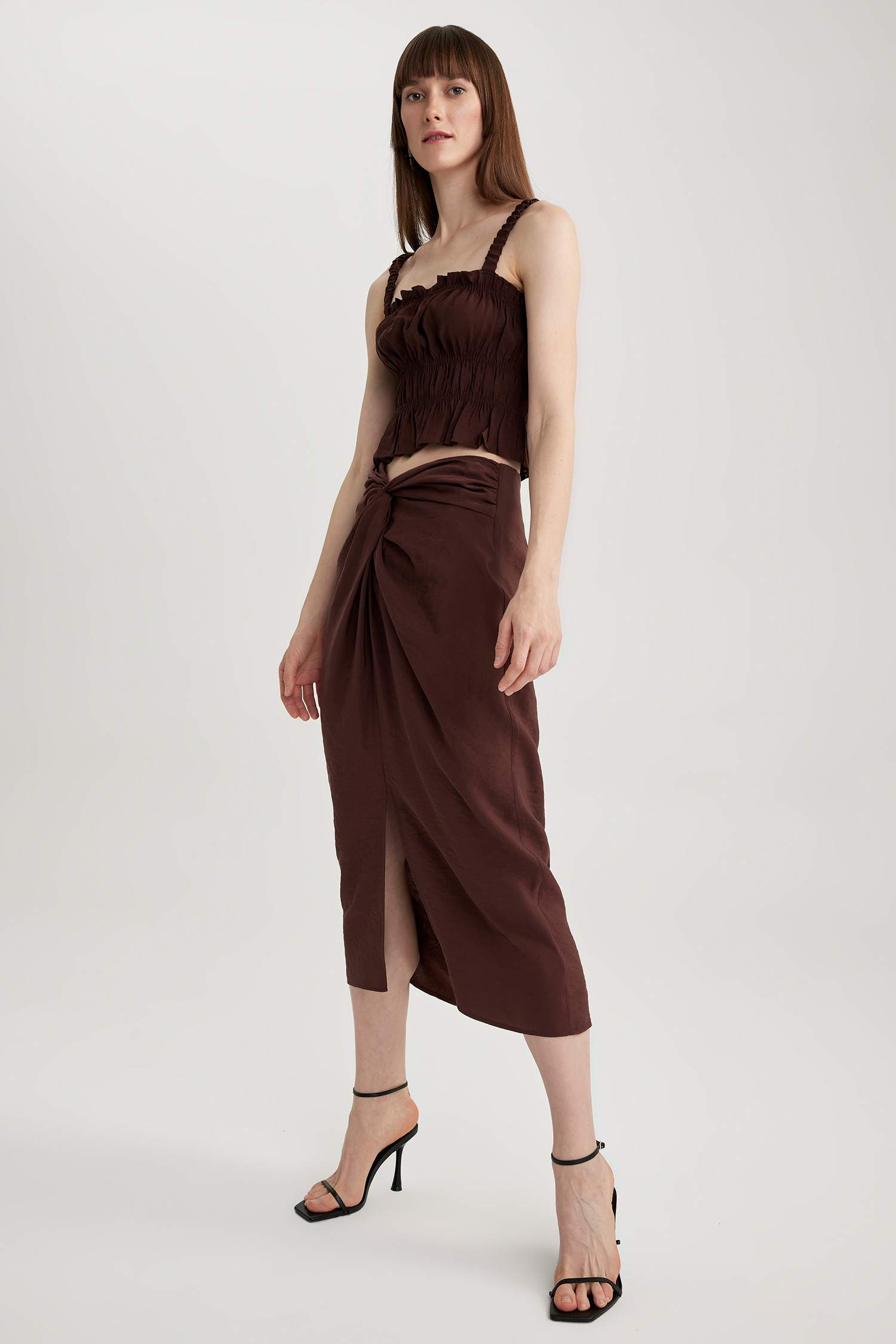 Regular Waist Modal Midi Skirt