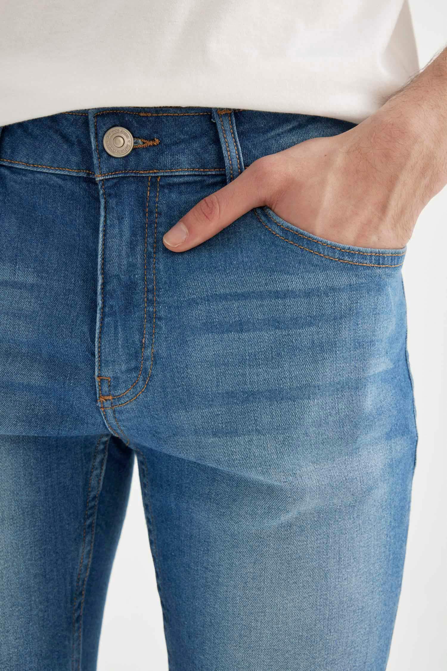 Skinny Fit Denim Bermuda Shorts