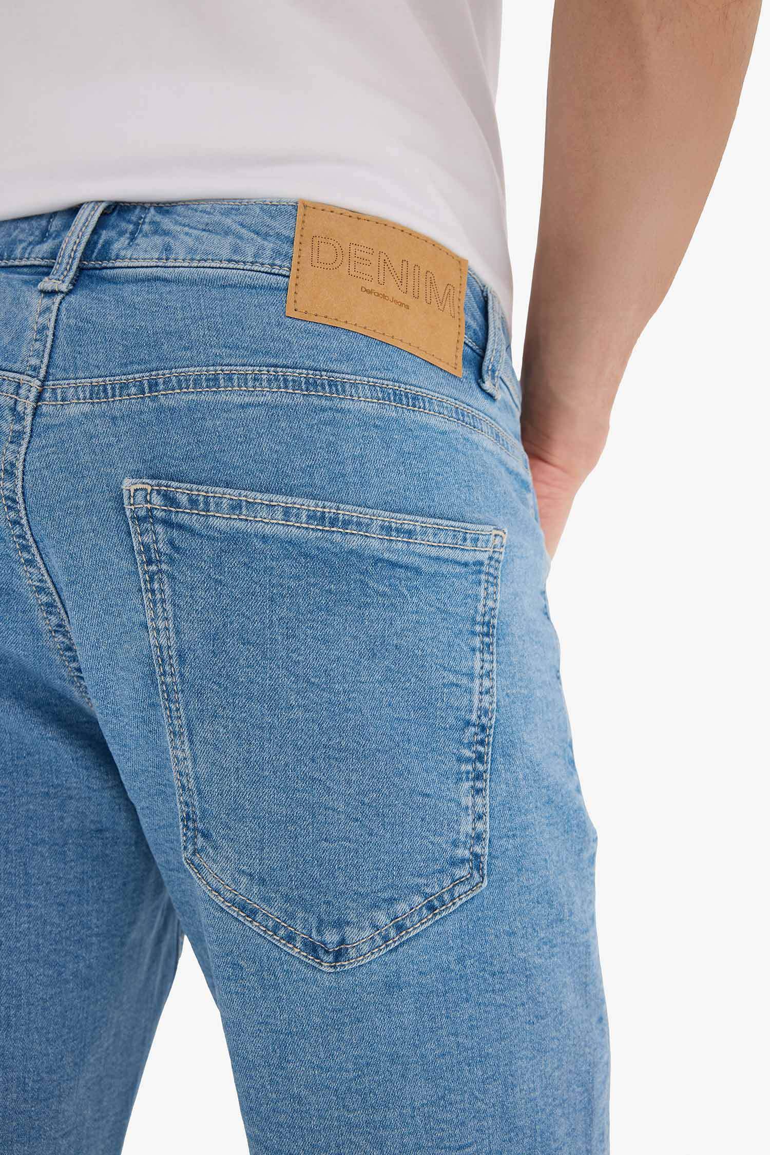 Regular Fit Denim Bermuda