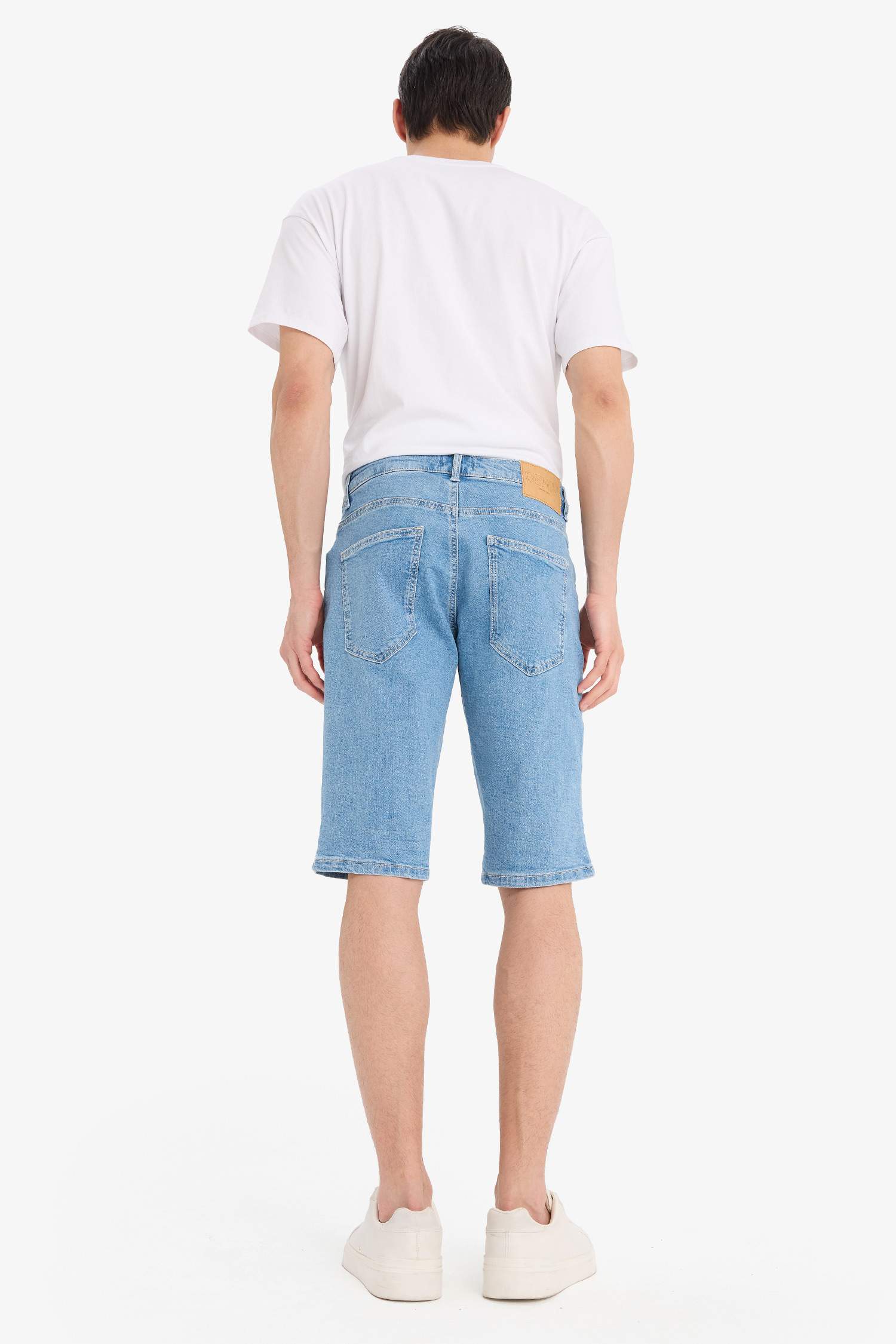 Regular Fit Denim Bermuda