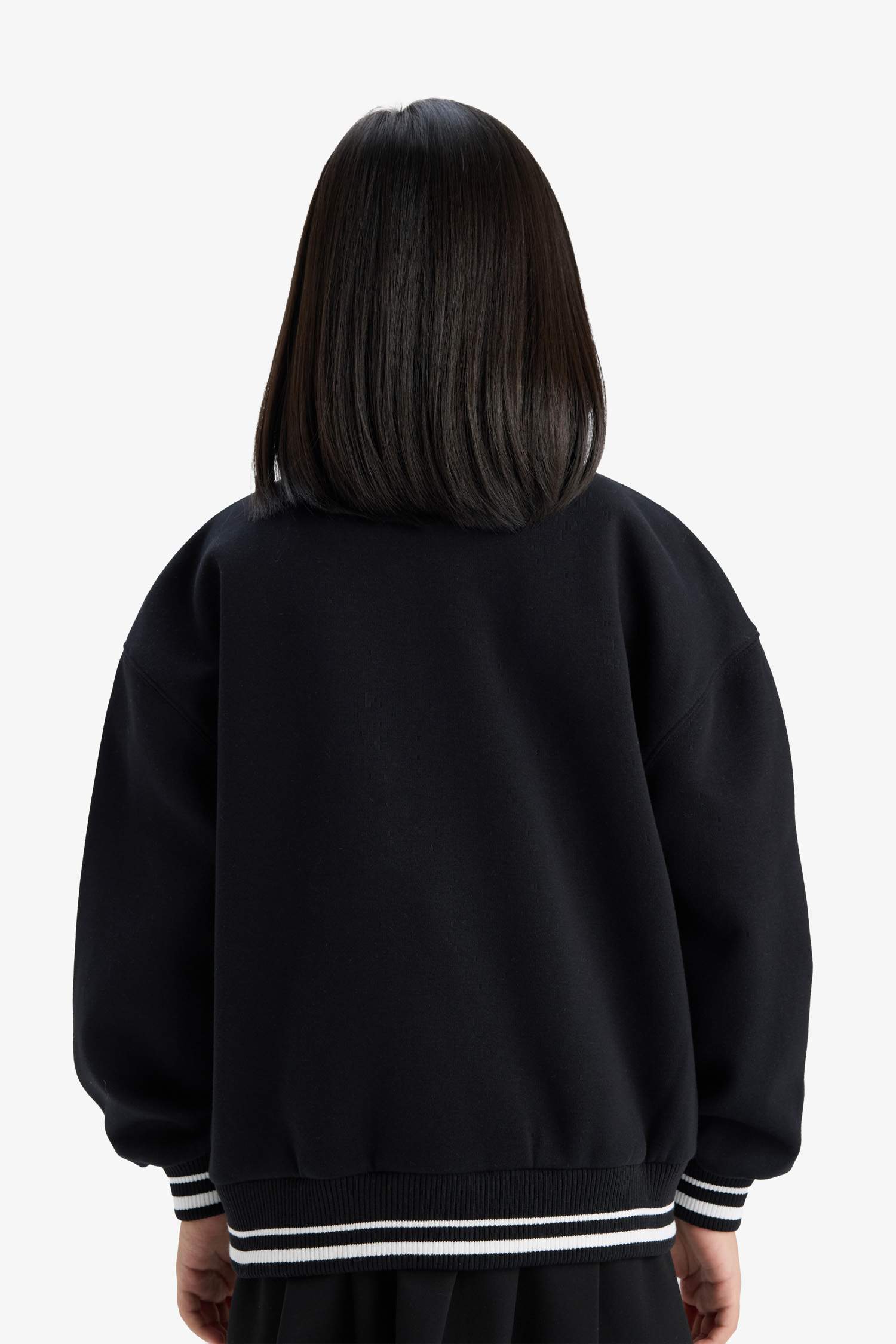 Girl College Neck Thick Bomber Jacket