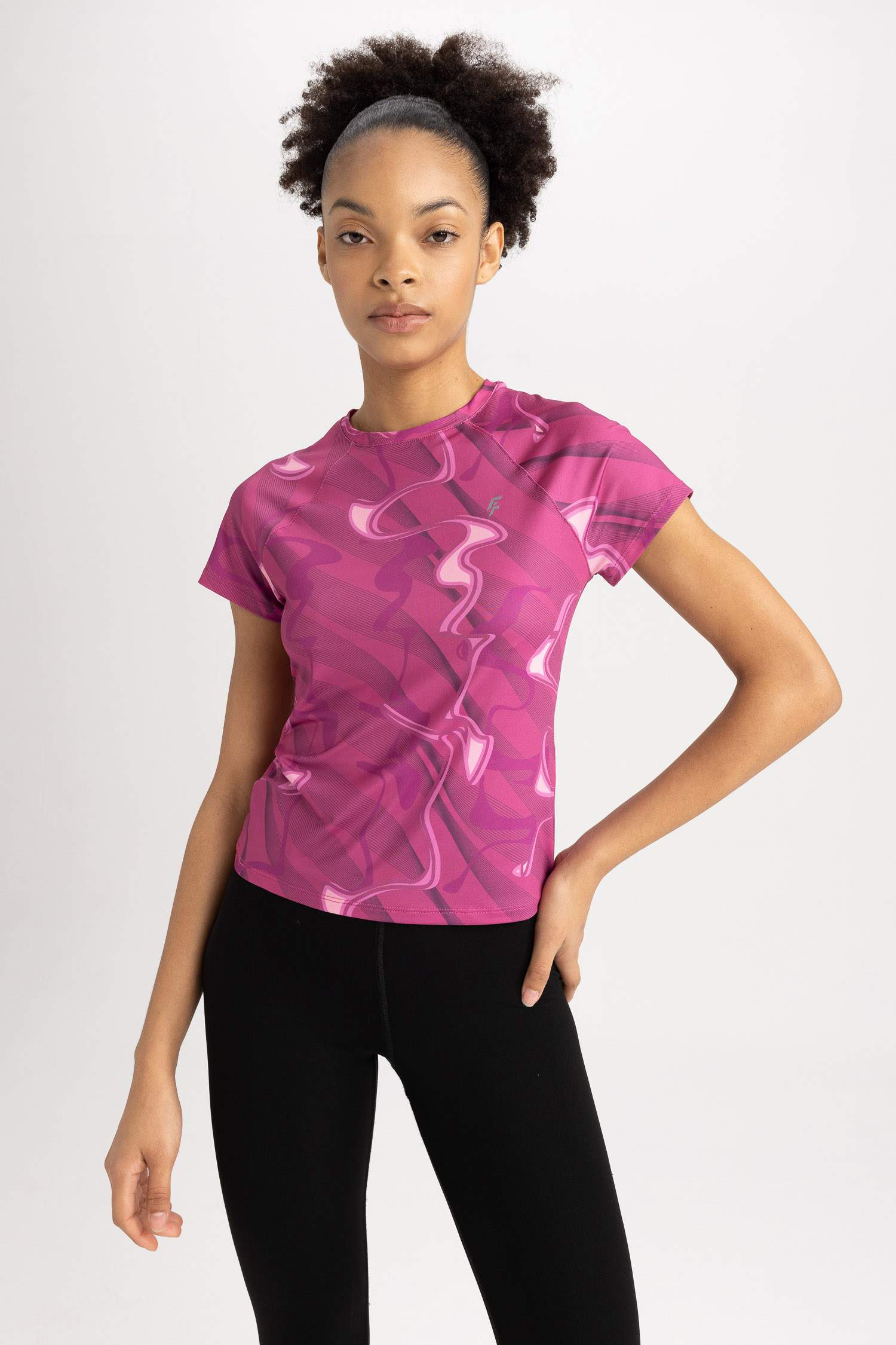 DeFactoFit Slim Fit Crew Neck Printed Sports T-Shirt