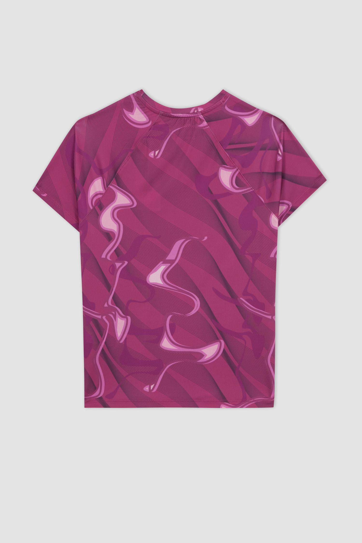 DeFactoFit Slim Fit Crew Neck Printed Sports T-Shirt