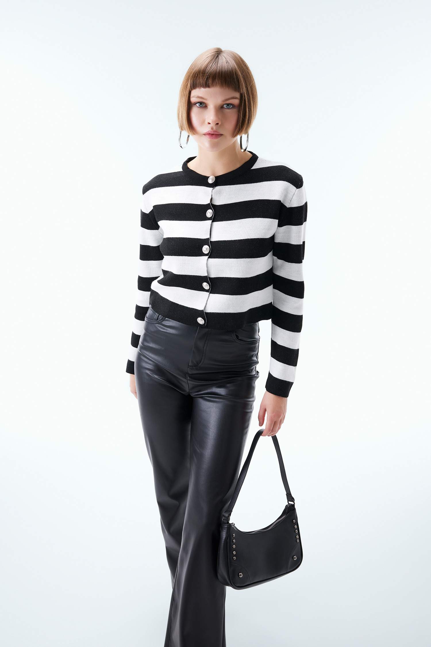 Regular Fit Crew Neck Pique Cardigan