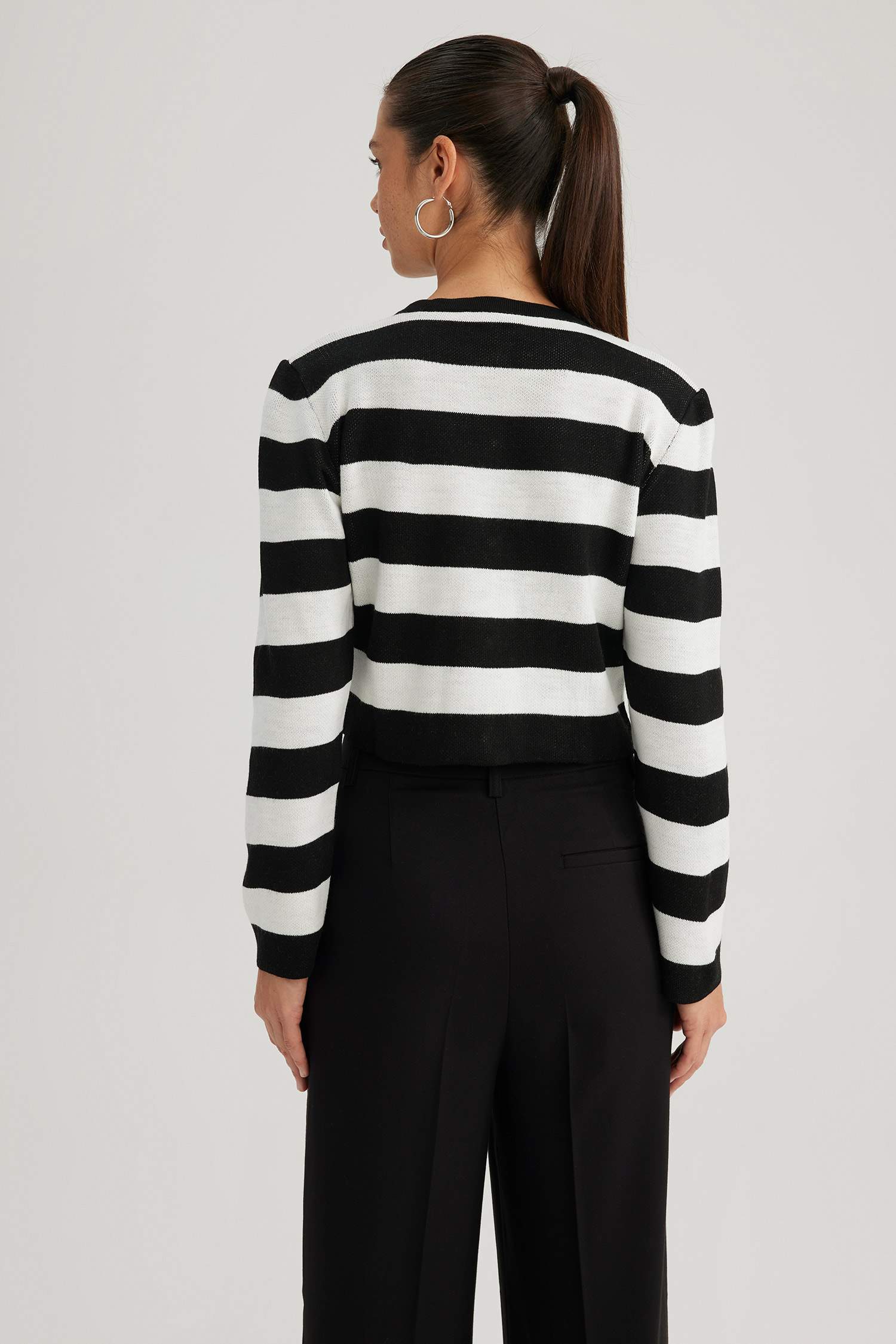 Regular Fit Crew Neck Pique Cardigan