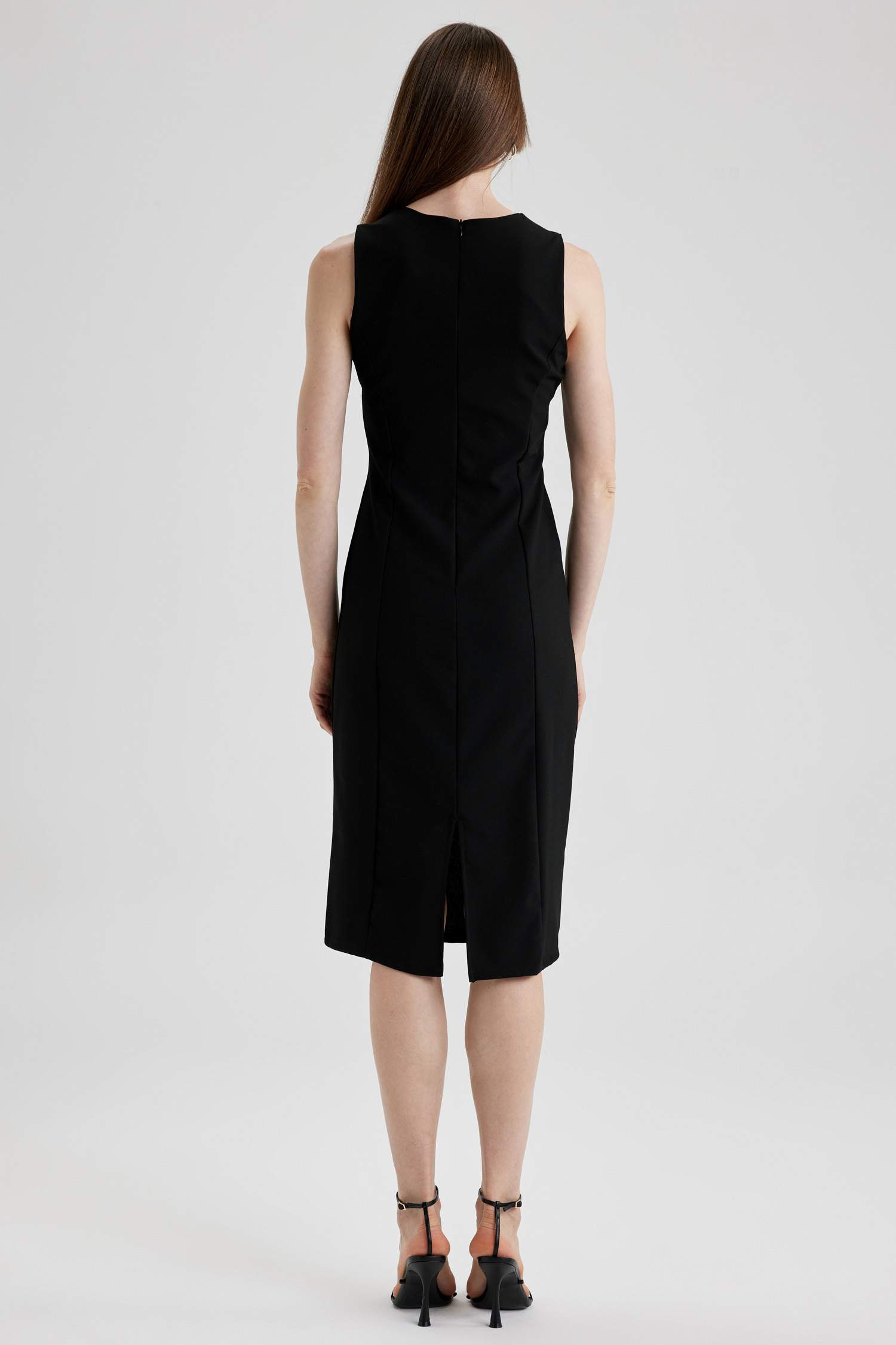 Crew Neck Sleeveless Midi Short Sleeve Dress