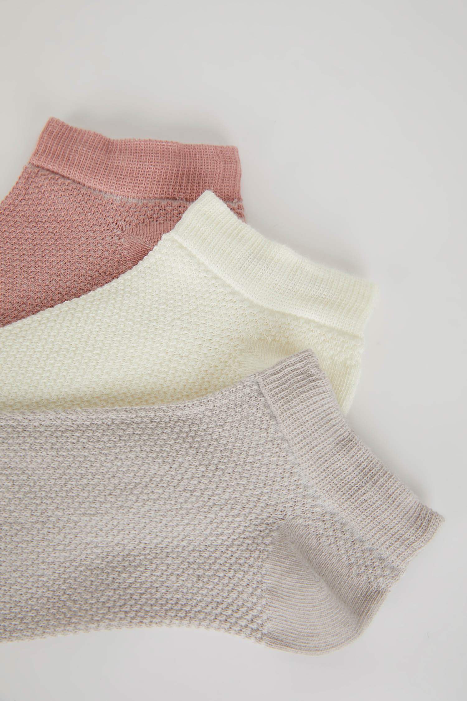 Kadın 3'lü Pamuklu Patik Çorap