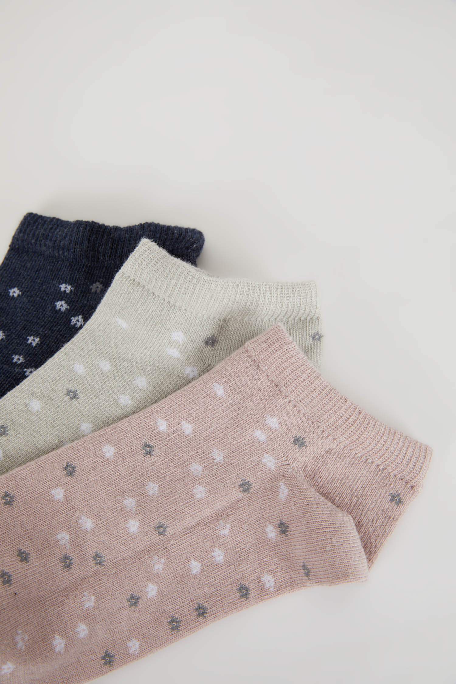 Kadın 3'lü Pamuklu Patik Çorap