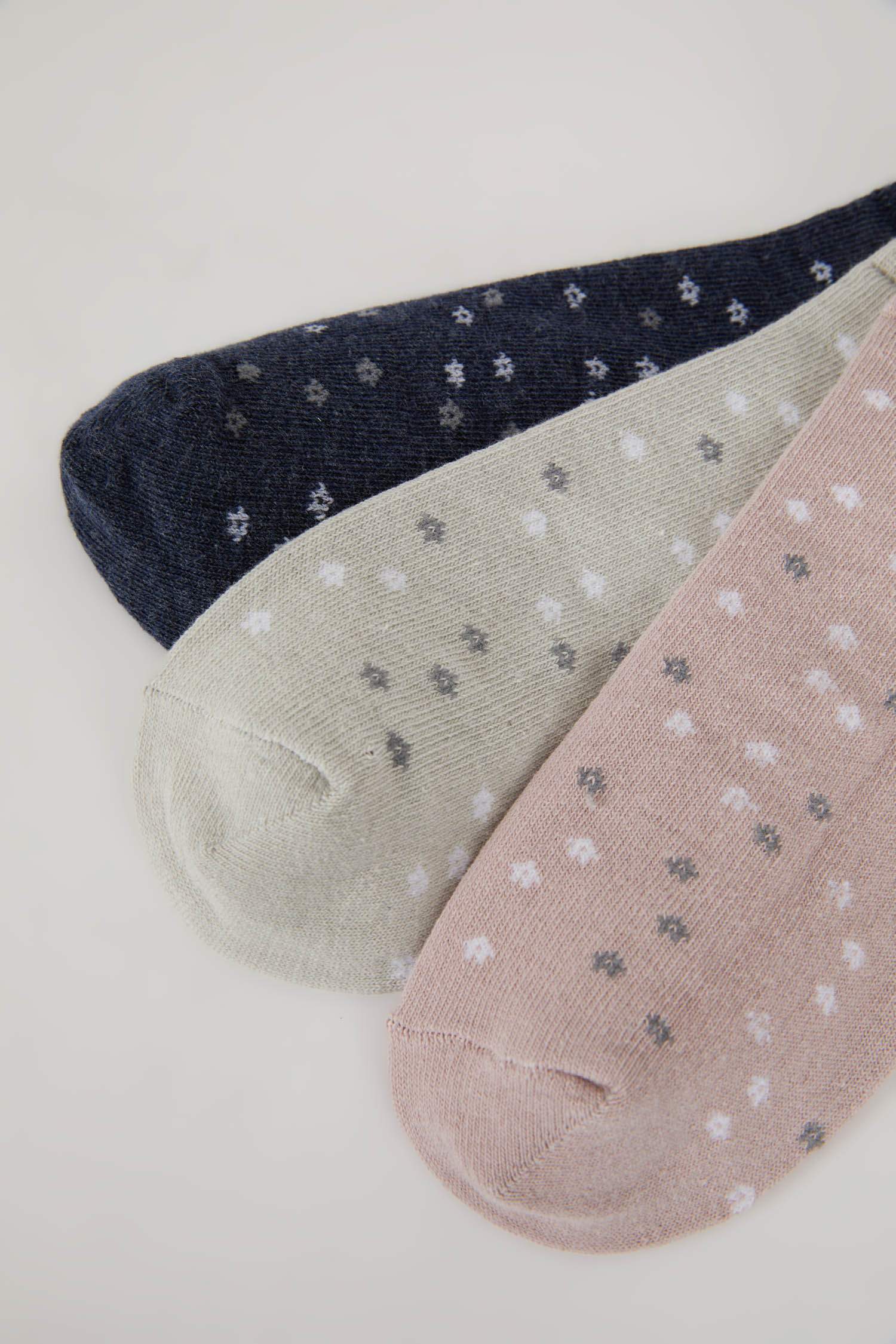 Kadın 3'lü Pamuklu Patik Çorap