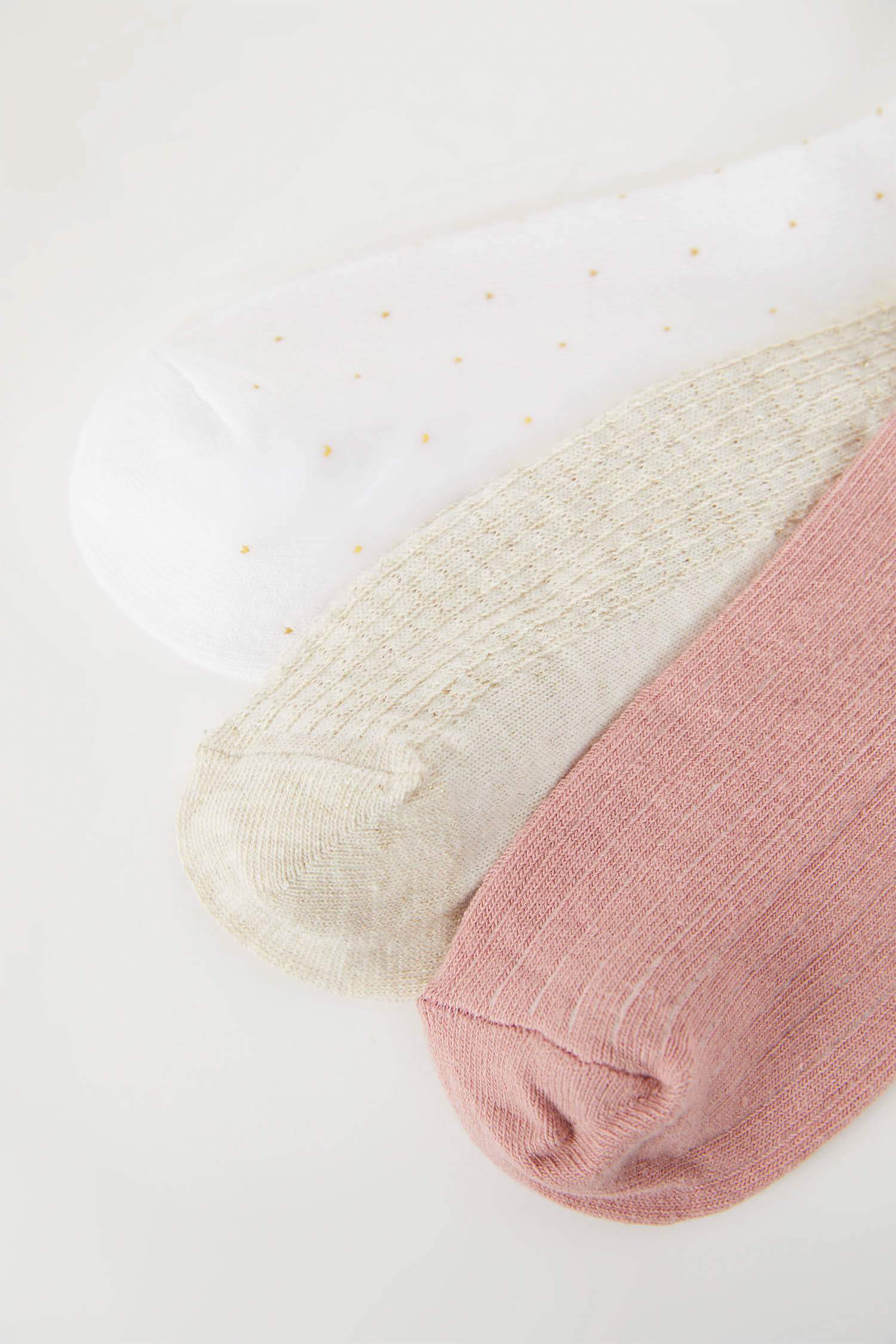 جوارب نسائي قصير قطن - 3 قطع