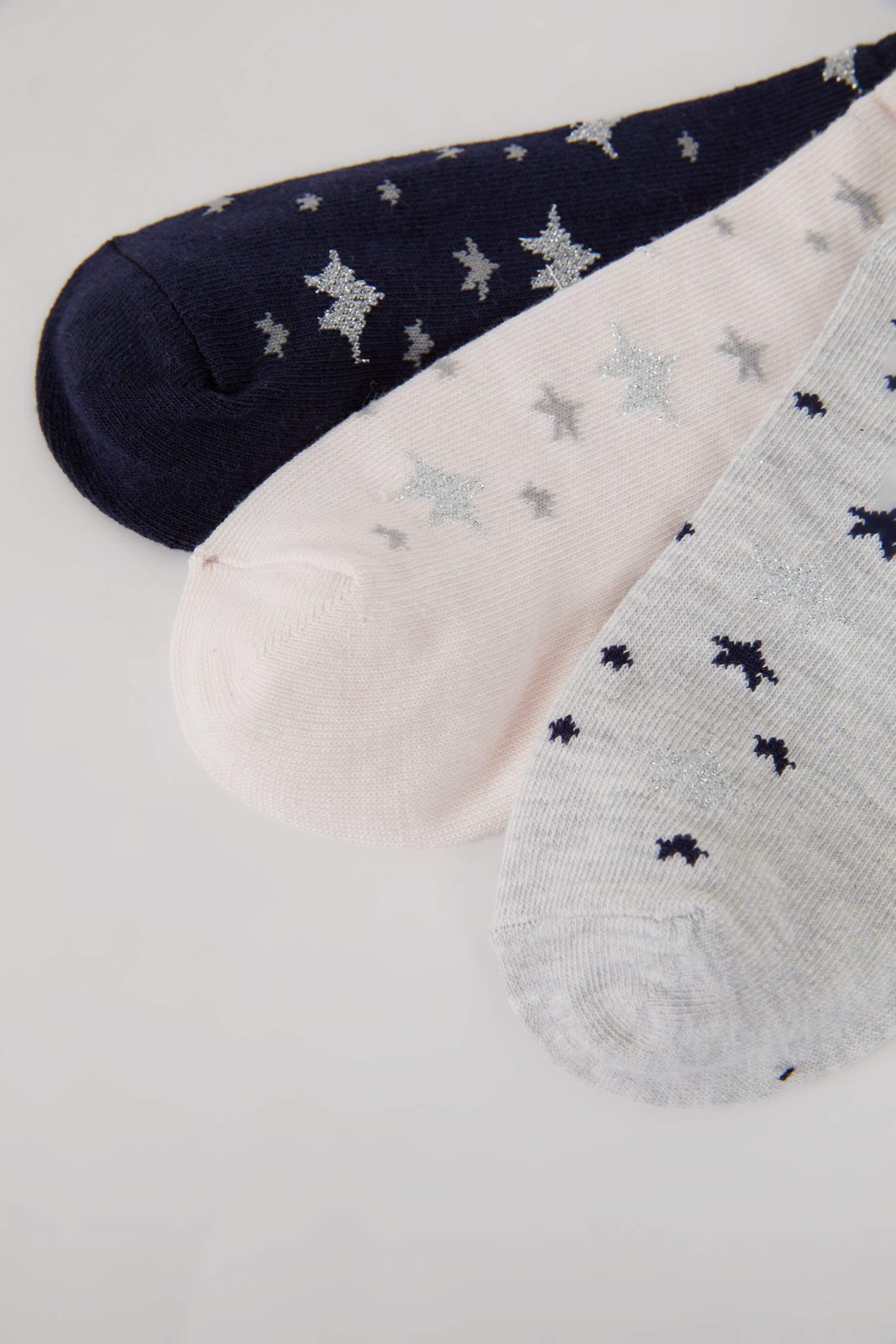 Kadın 3'lü Pamuklu Patik Çorap