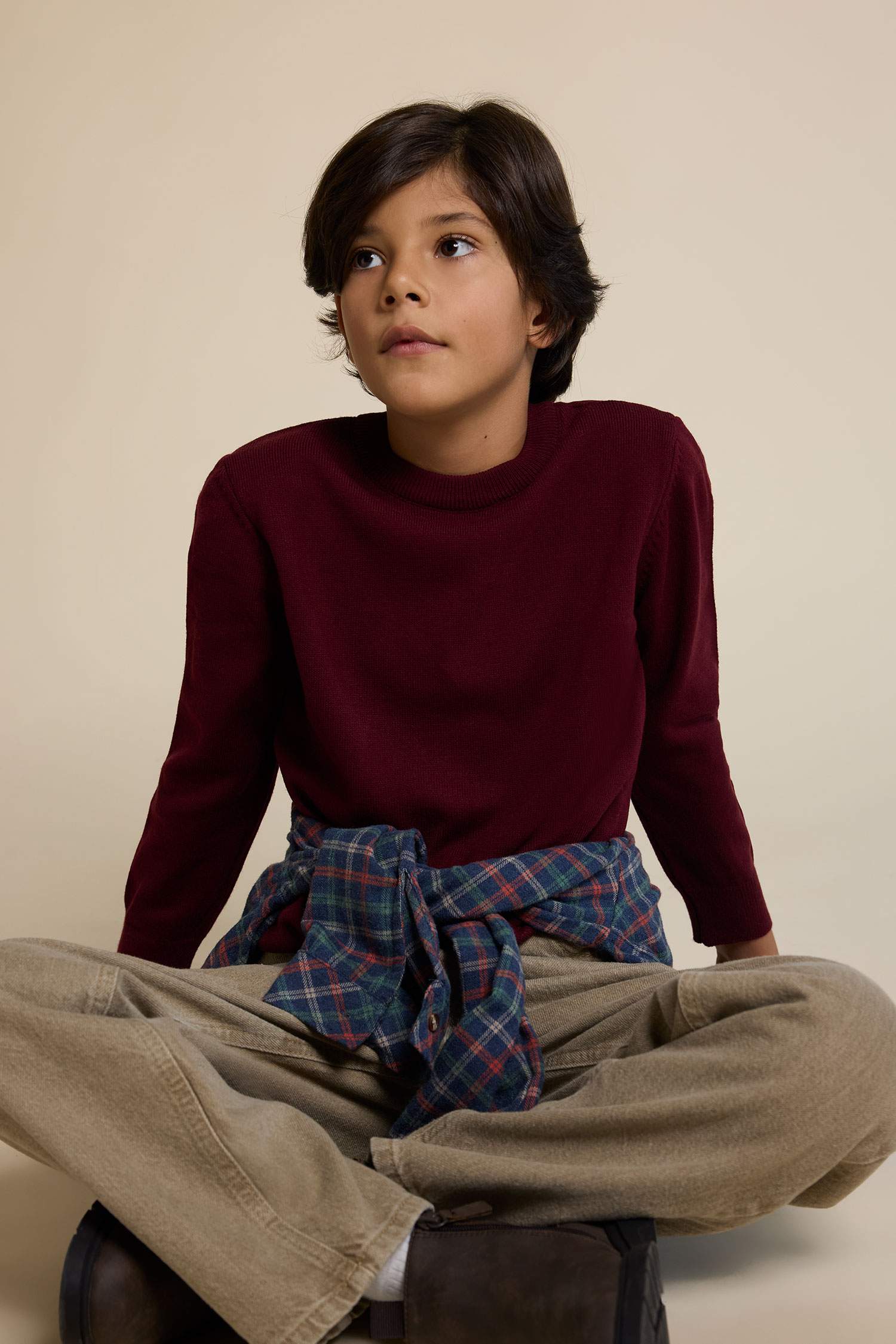 بلوز تريكو ولادي قصة عادية بياخة مستديرة