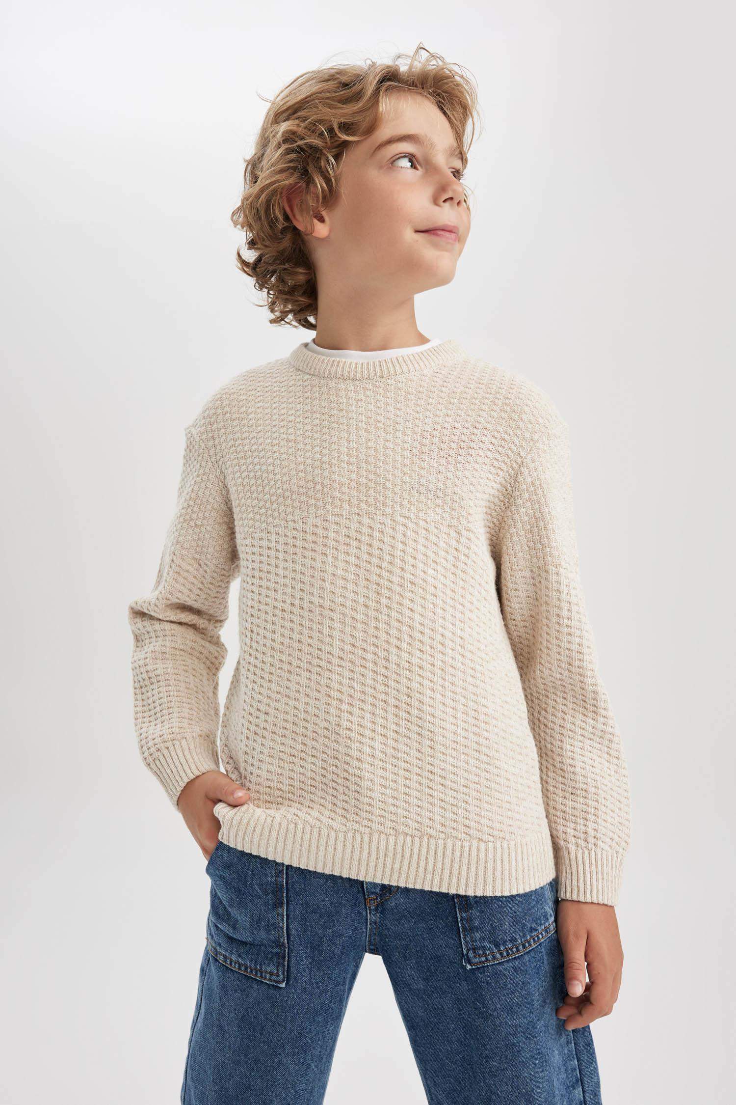 Свитер с круглым вырезом для мальчиков
