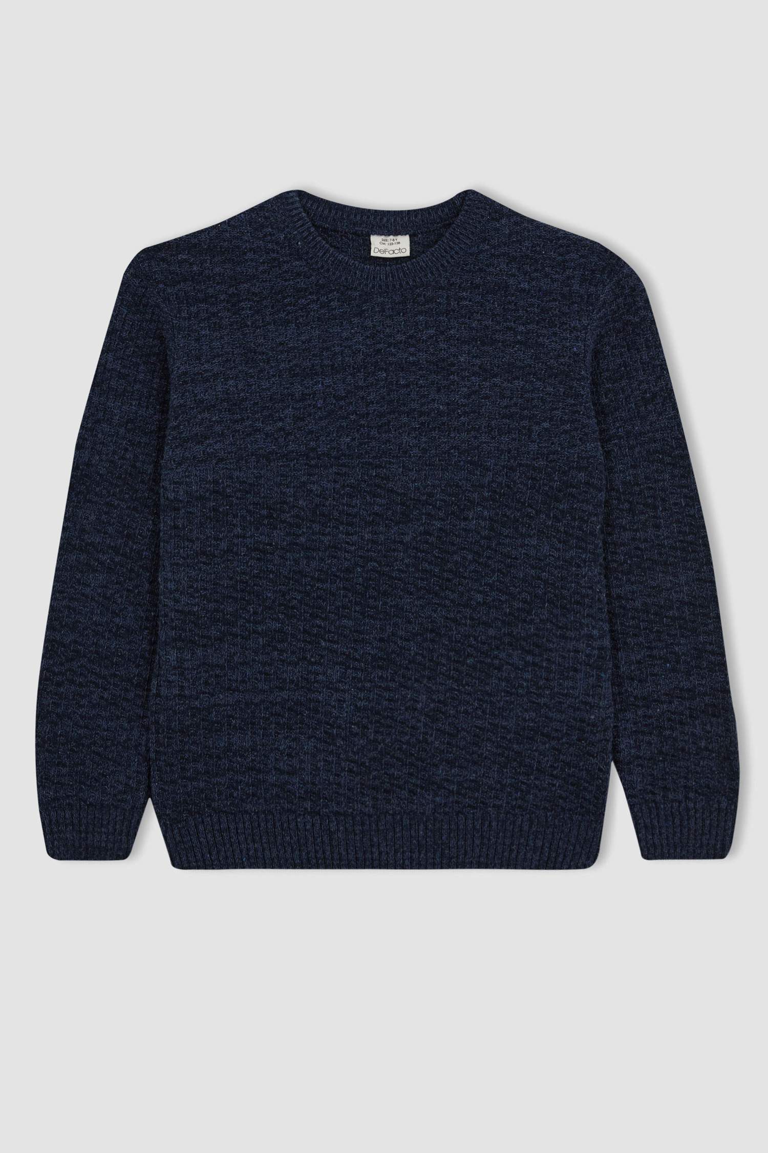 Пуловер стандартного кроя с круглым вырезом из трикотажа для мальчиков