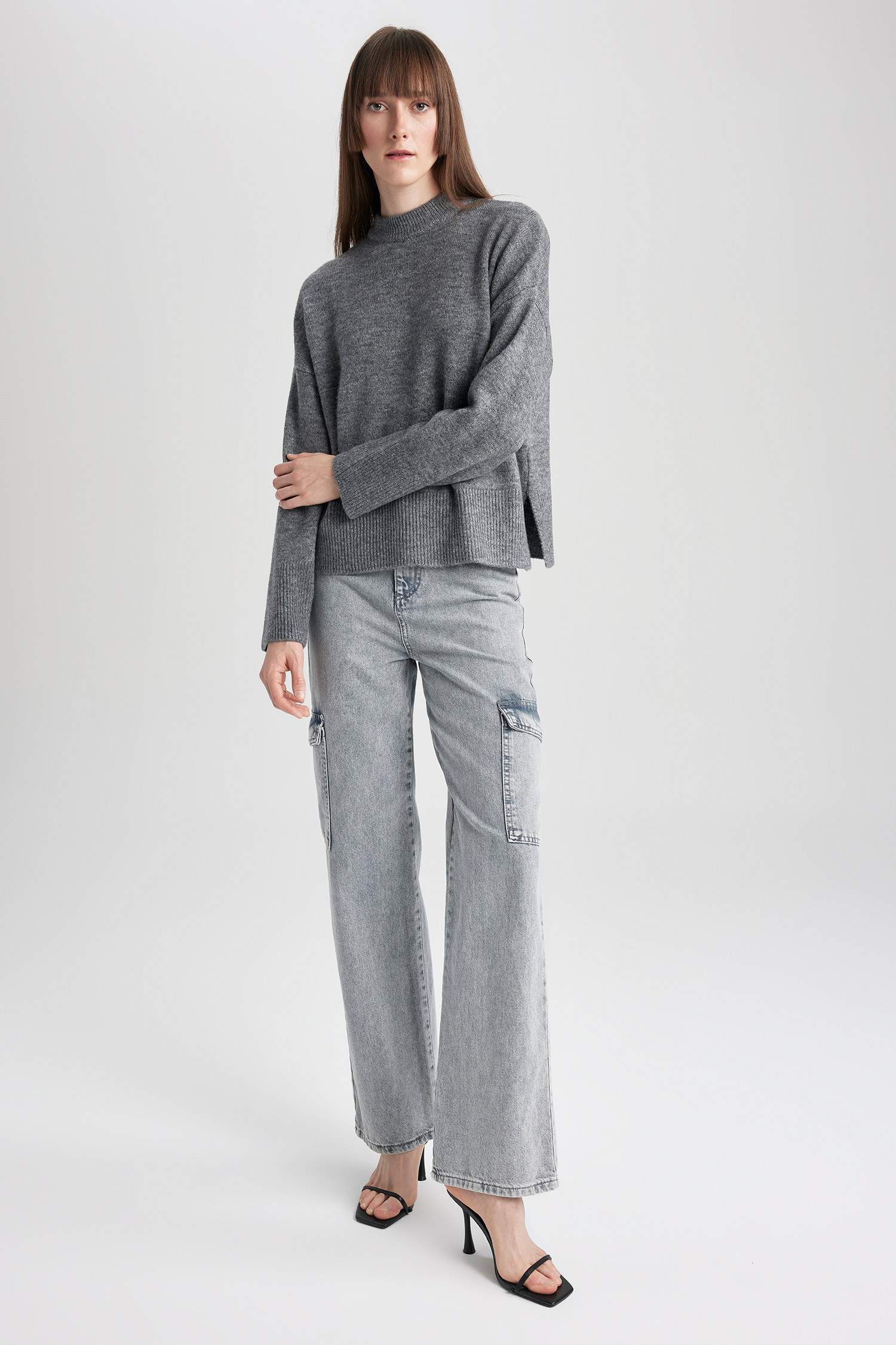 Relax Fit Bisiklet Yaka Triko Kazak