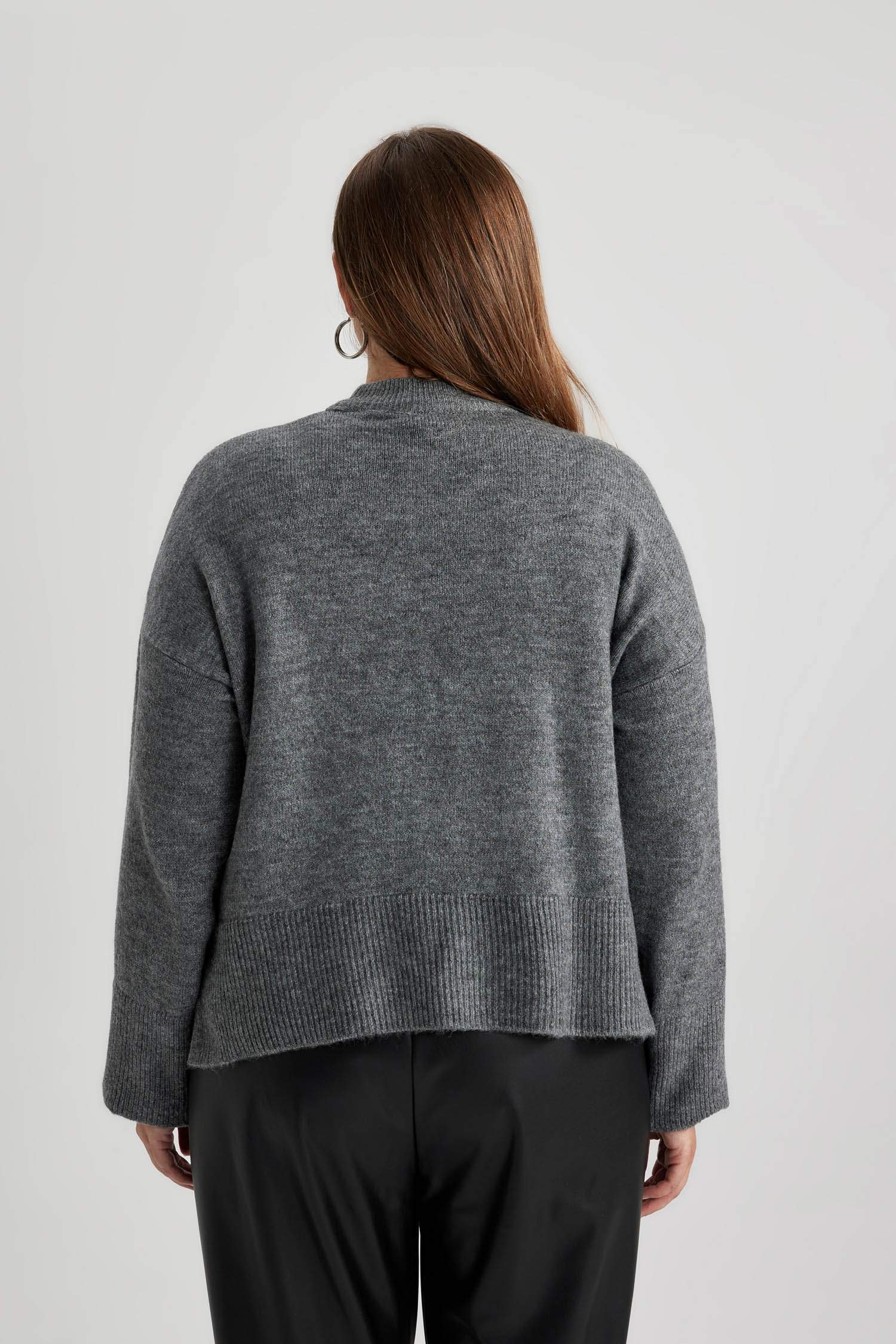 Relax Fit Bisiklet Yaka Triko Kazak