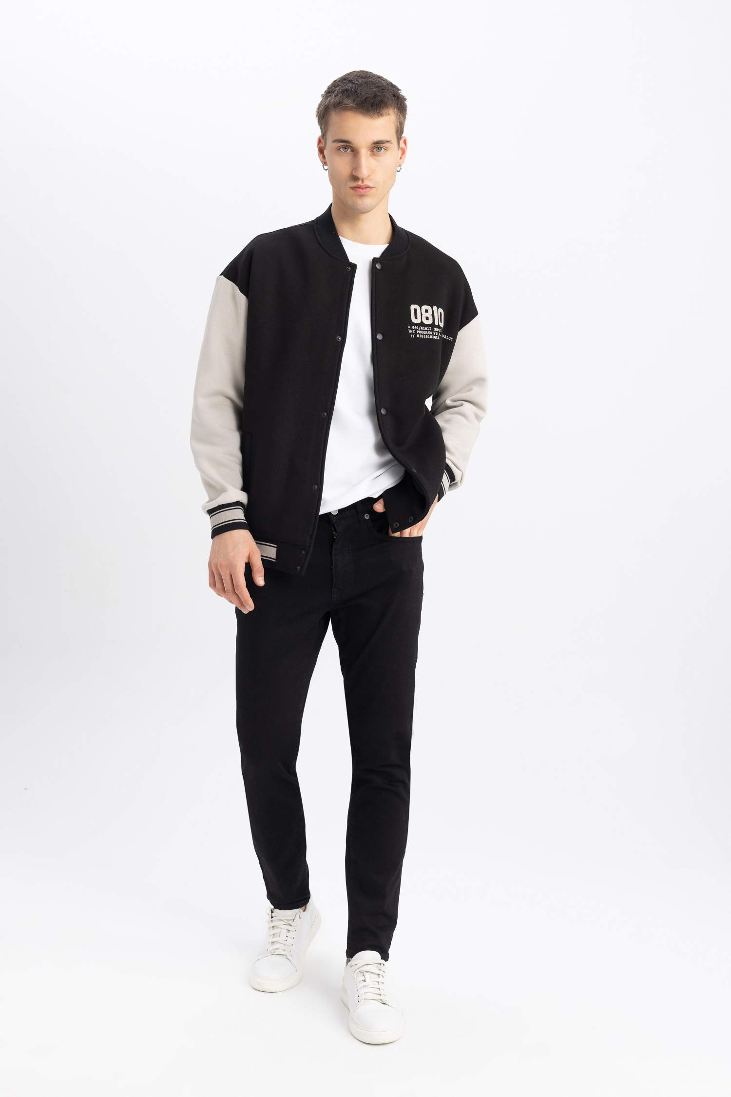 جاكيت بومبر قماش سميك اوفر سايز ببطانة ناعمة