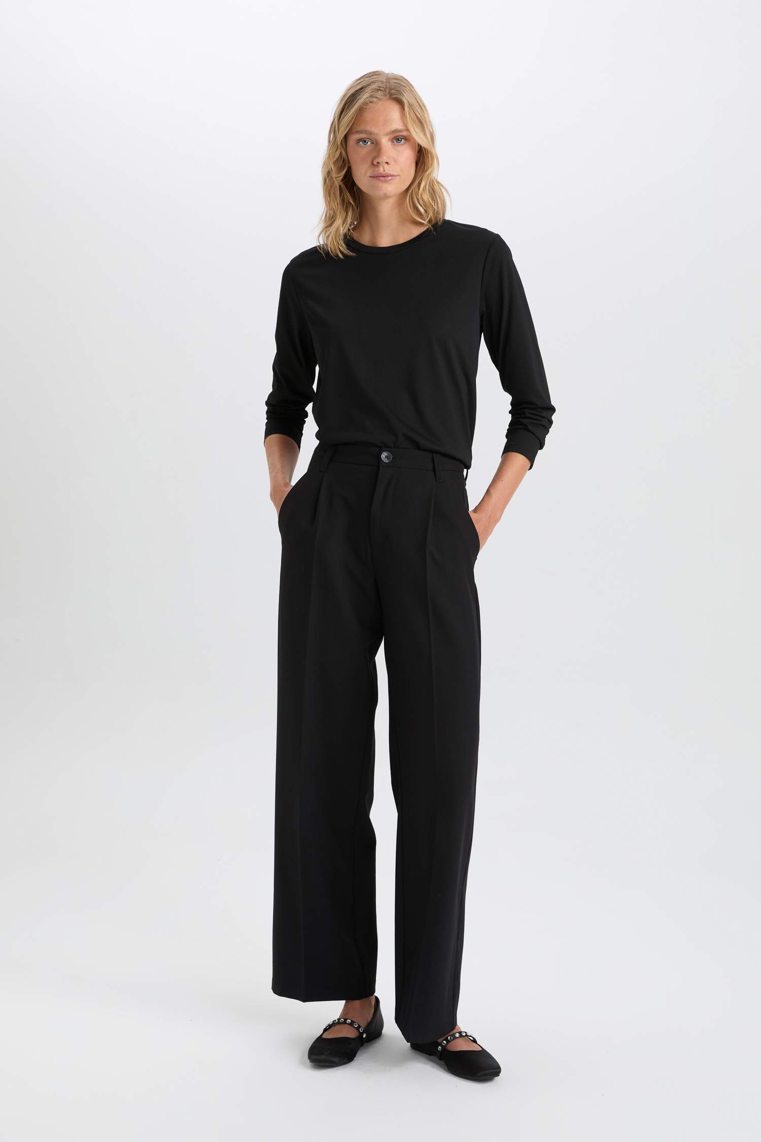 تي شيرت قطن كم طويل قصة عادية